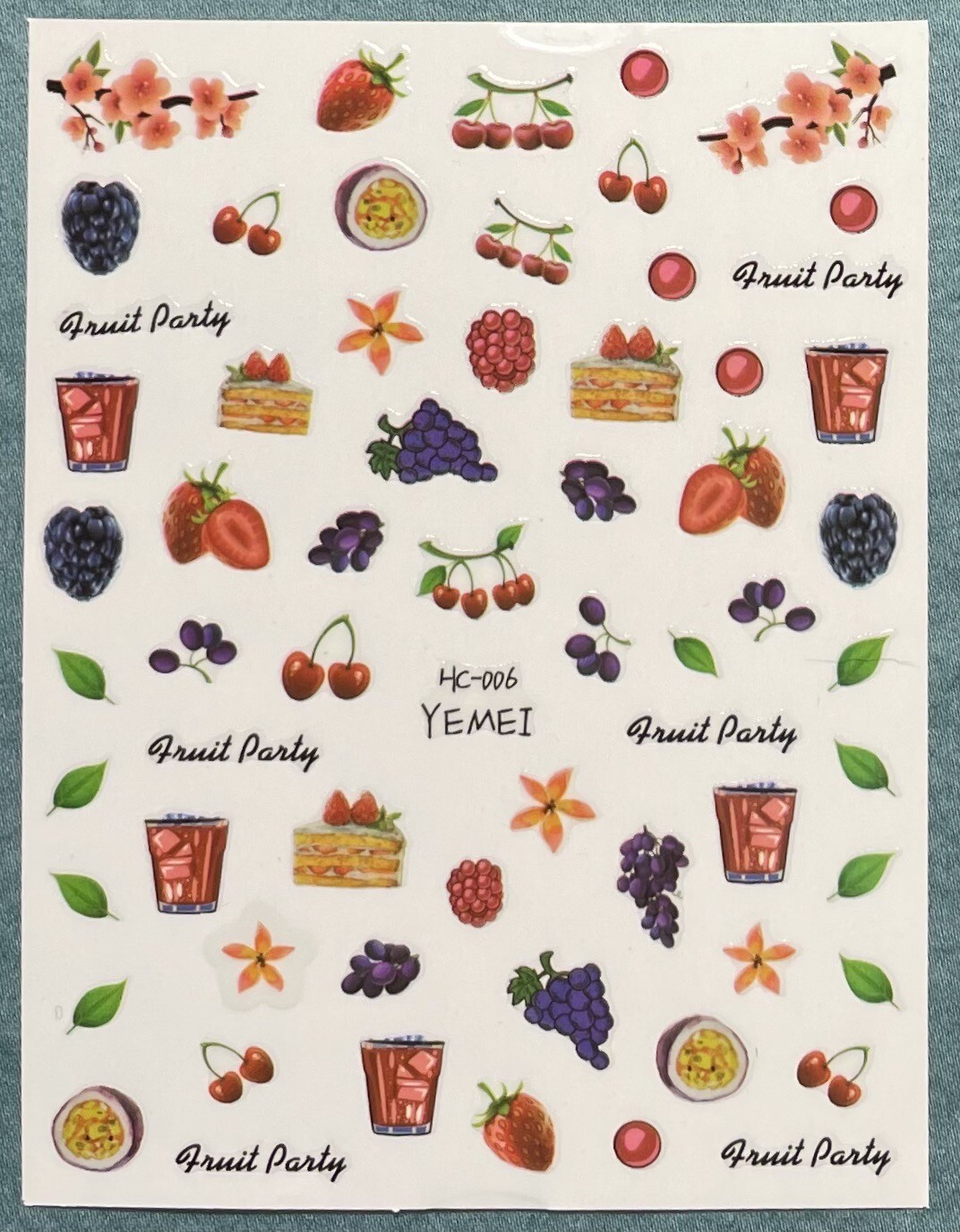 Nail Stickers Art Decal DIY Design 3D Waterproof Fruit Party 4C-006