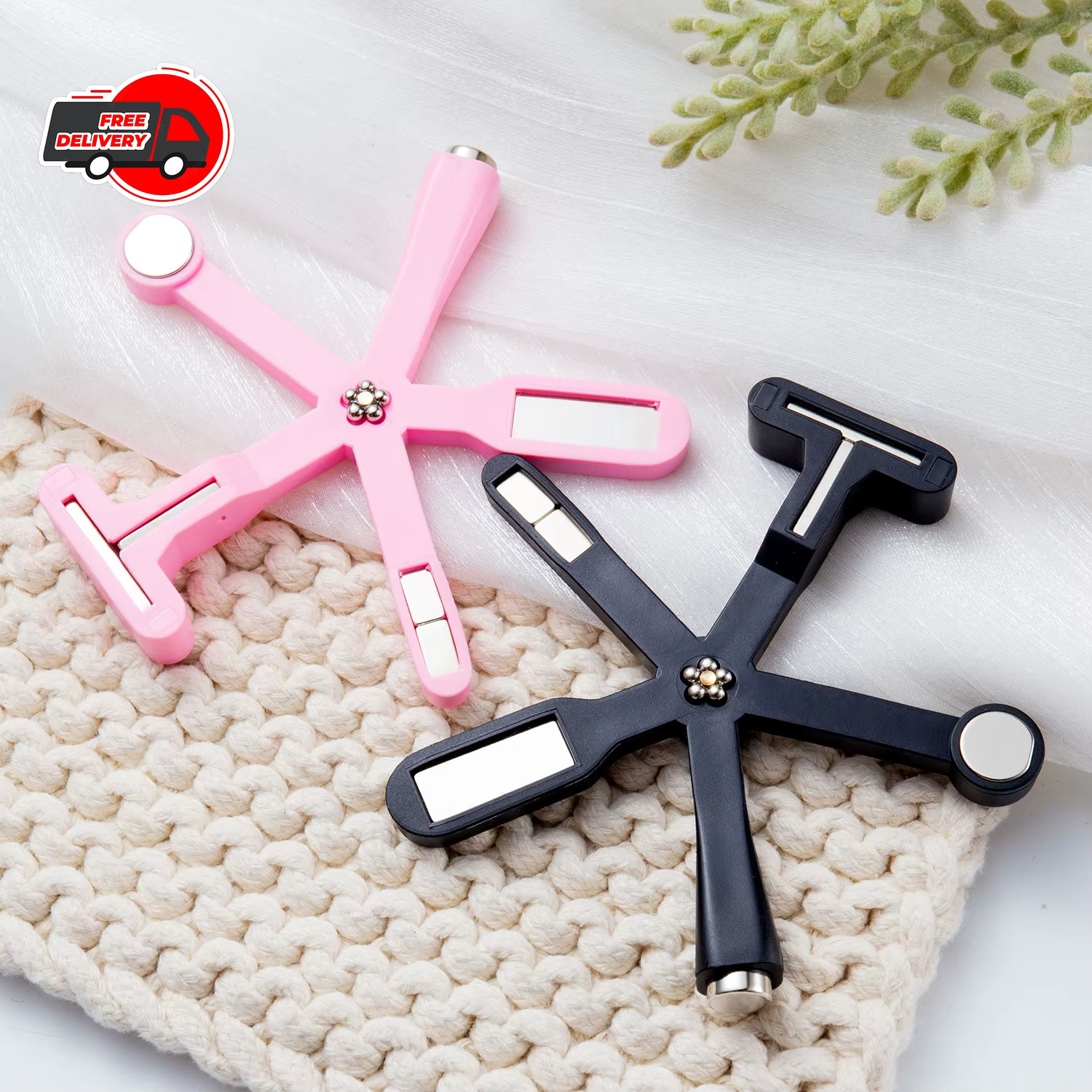 6-in-1 Cat Eye Nail Magnetic Stick Cross Board UV Gel Nail Tool Shiny Art Decals