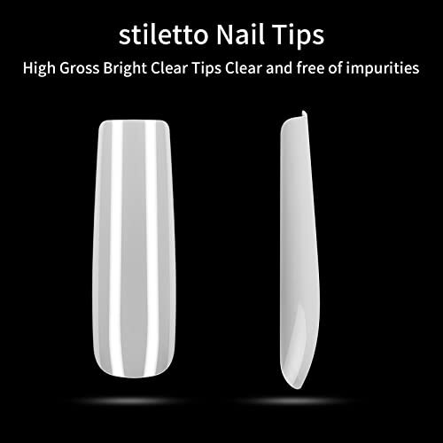 240 Pcs Full Cover Nail Tips, Nail Tips for Acrylic Nails Professional, Natural