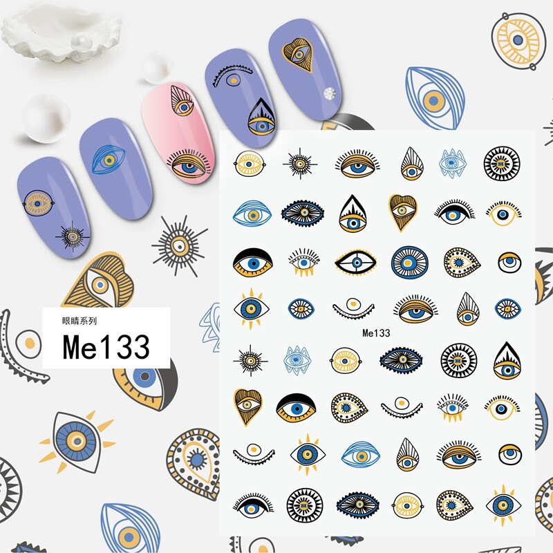 Hamsa Hand Evil Eye Hand of Fatima Self-Adhensive Nail Decal Sticker MeSeries