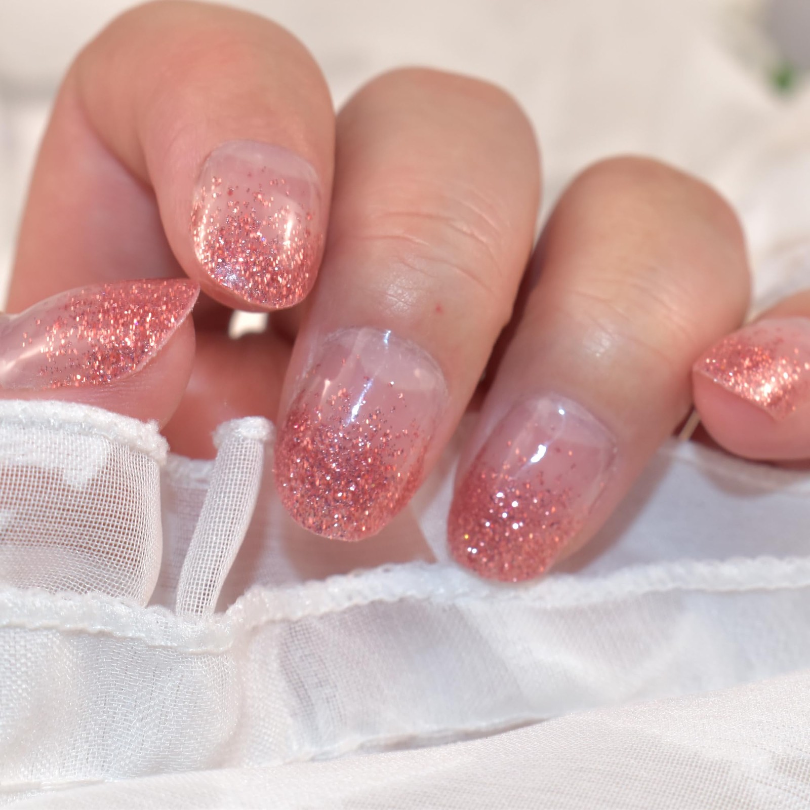 Semi Cured Gel Nail Sticker Glitter Sequins Nail Polish Strips Full Nail Wrap…