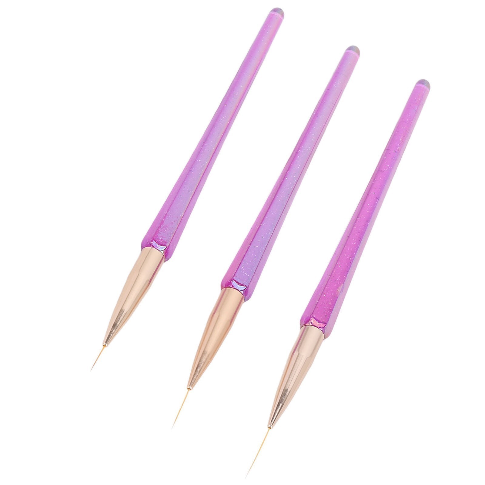 3pcs Nail Liner Brushes Set 12/16/21mm Super Fine Nail Art Striping Brushes