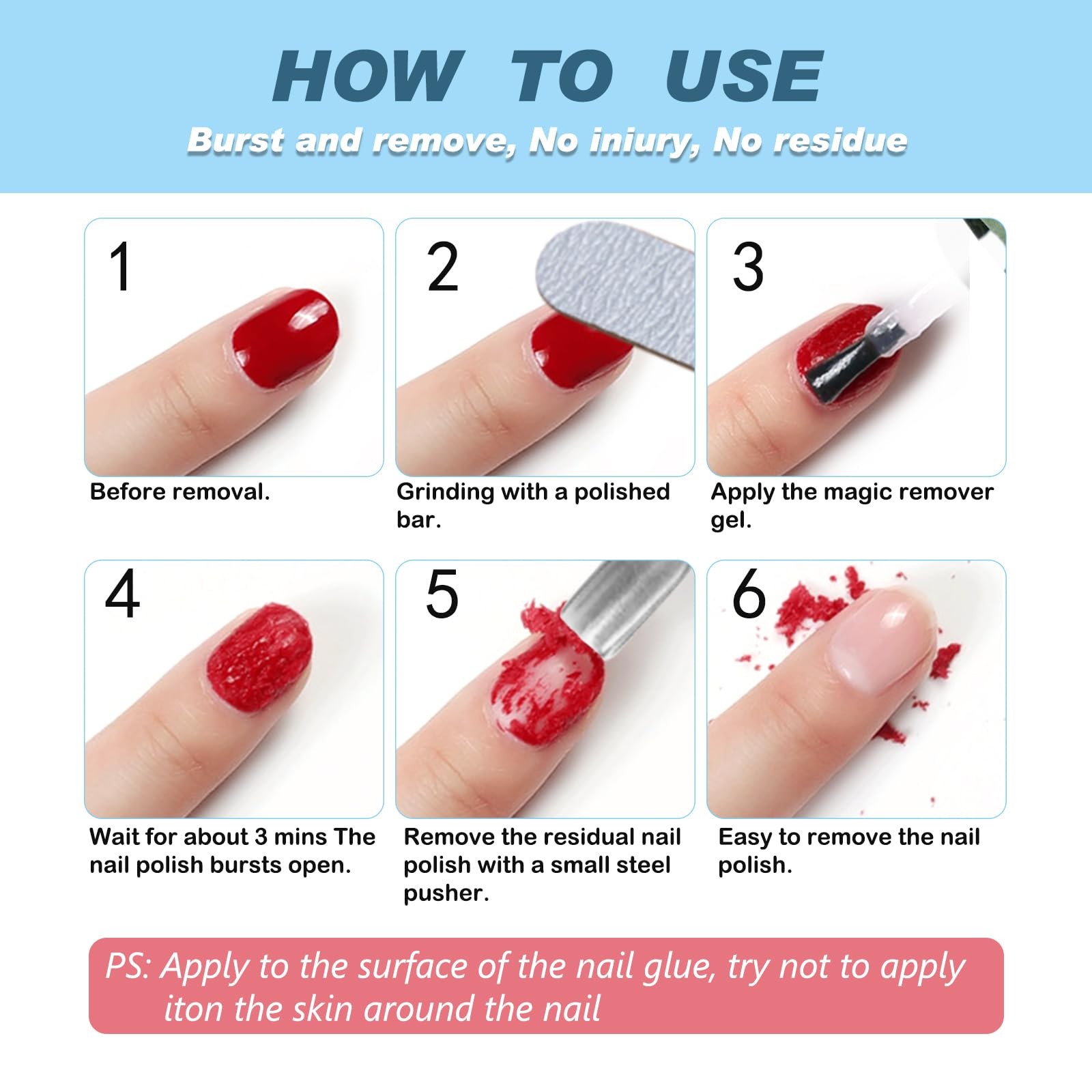 Gel Polish Remover for Nails (3pack), Easy & Quick Soak Off Polish…