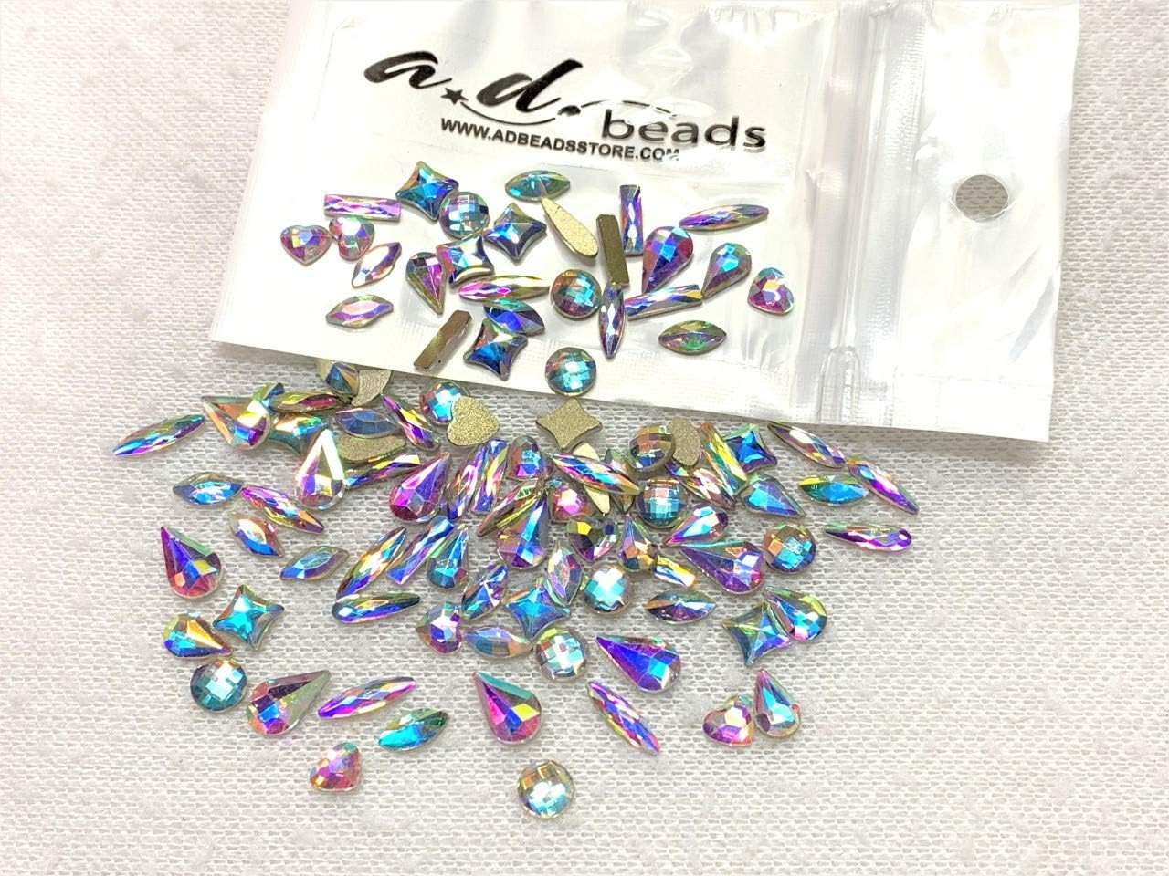 Mixed Shape Flatback Crystal Multi-Shape Rhinestone Nail Art Decoration 100 Pcs