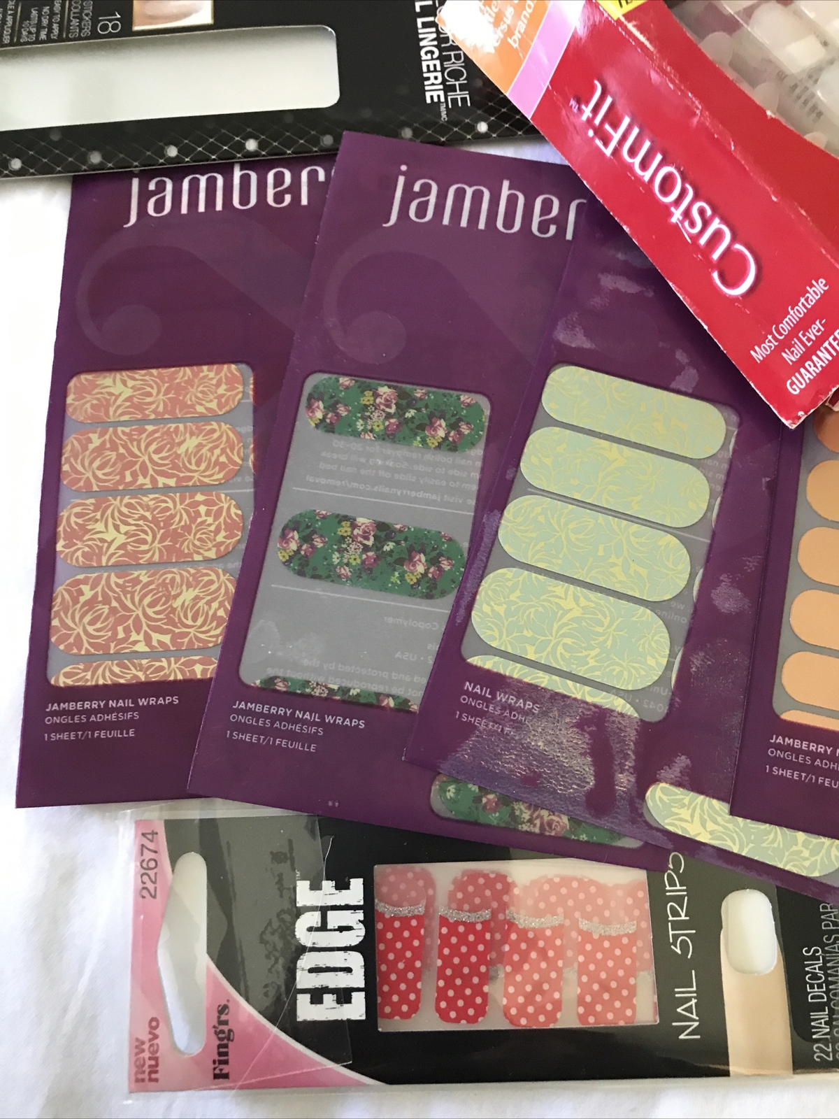 Asst Lot Various Minx Jamberry Loreal Lingerie Nail Wraps Kiss Decals