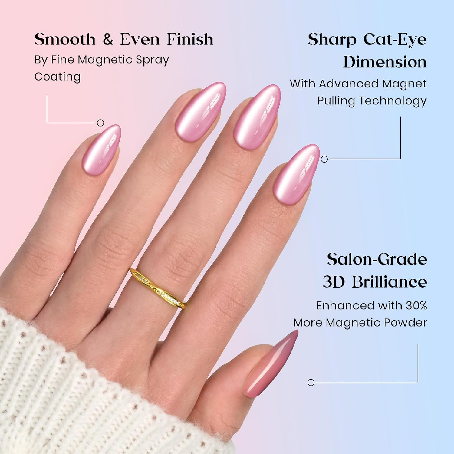 X Press Gel Nails Kit – Bubble Aurora | 7 Colors Cat Eye Press on Nails Medium A