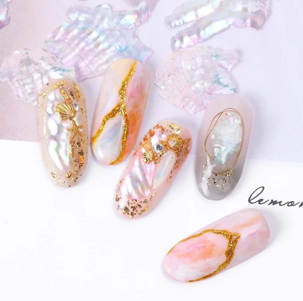 Abalone Shell Flakes for Nail Art – Colorful Seashell Sequins Glitter Irregular