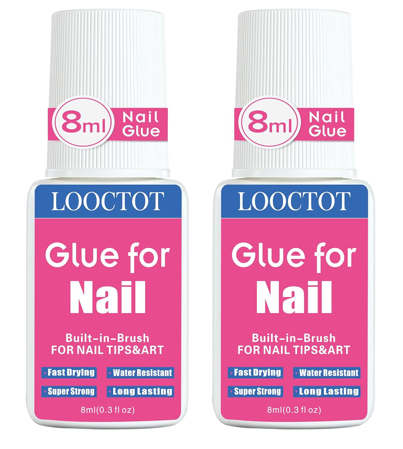 Super Strong Nail Glue for Nail Tips,Acrylic Nails and Press on Nails,Built i…