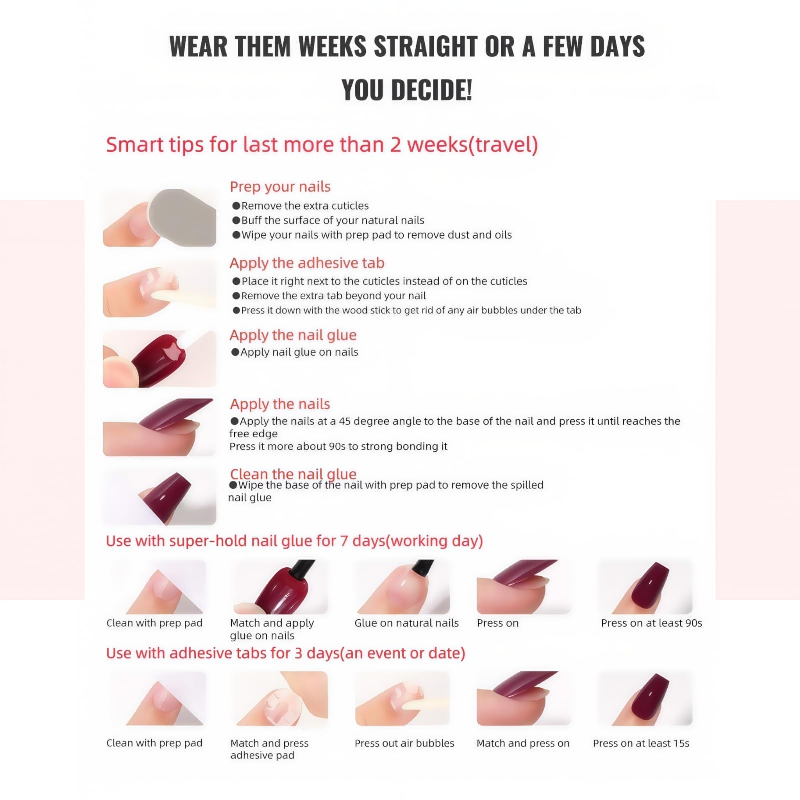 Matte Purple Press-On Nails, Oval Long Reusable Fake Nails,Easy Application M…