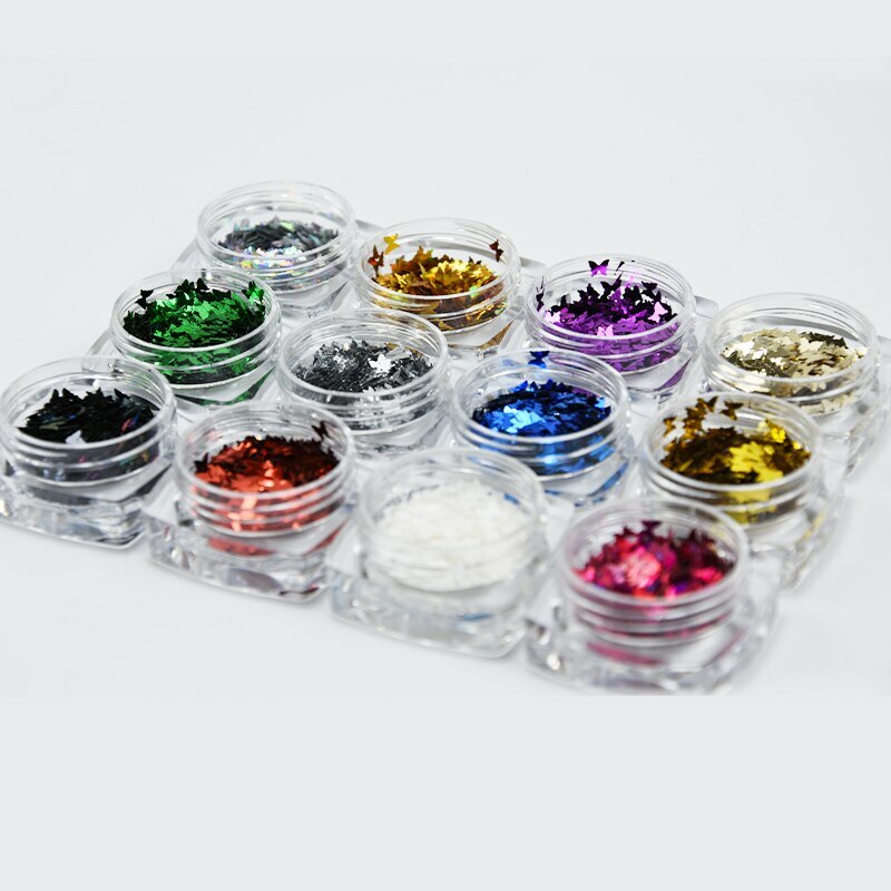 12 Color Set Nail Glitter Sequin Holographic Laser Flakes Nail Art 3D Decoration
