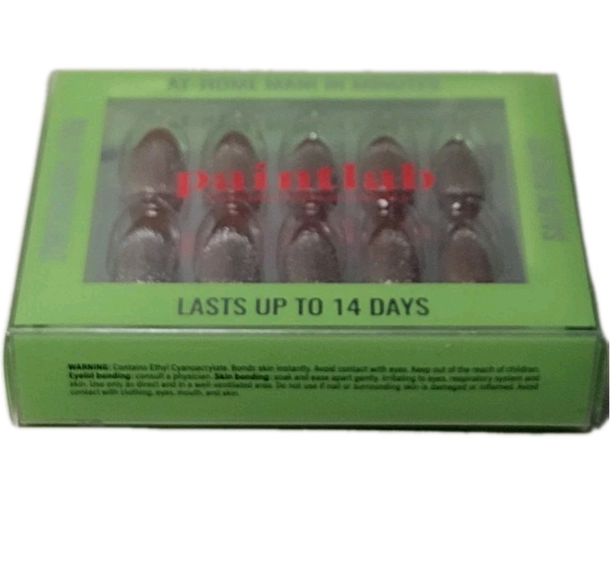 PaintLab 30pc Reusable Long Lasting GEL PRESS ON NAILS Medium Almond ROSE GOLD