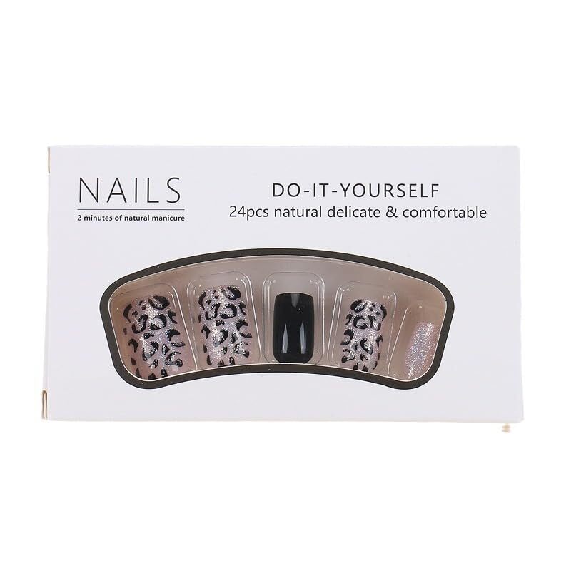 Square Press on Nails Medium Square Fake Nails 1 Fl Oz (Pack of 24) Style-6