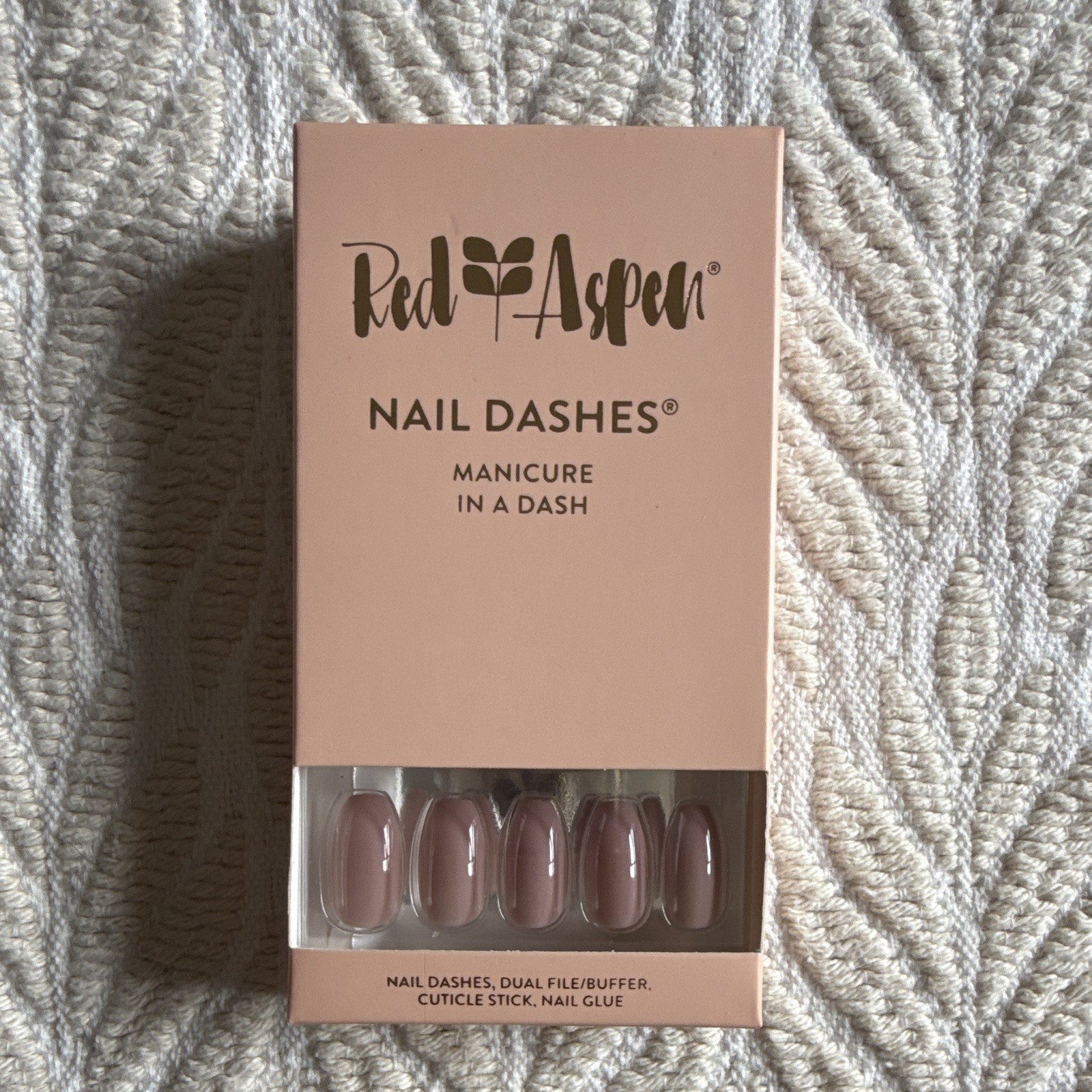 Red Aspen Nail Dashes Press-On Nails Lot 3 Pink, Glitter, Trees Acrylic Oval M