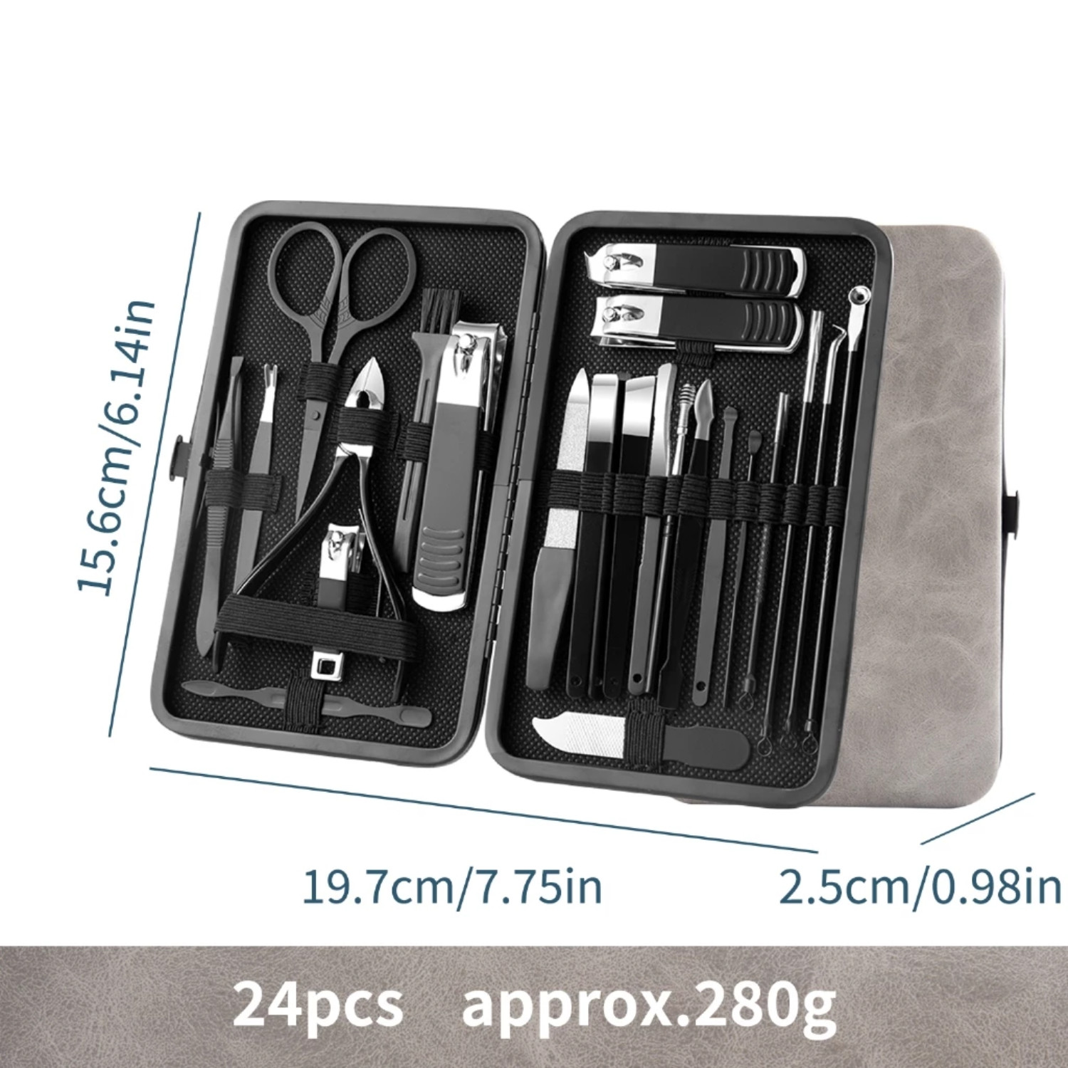 Manicure Care Set 24 Pcs Black Beauty Nail Care set Free Shipping