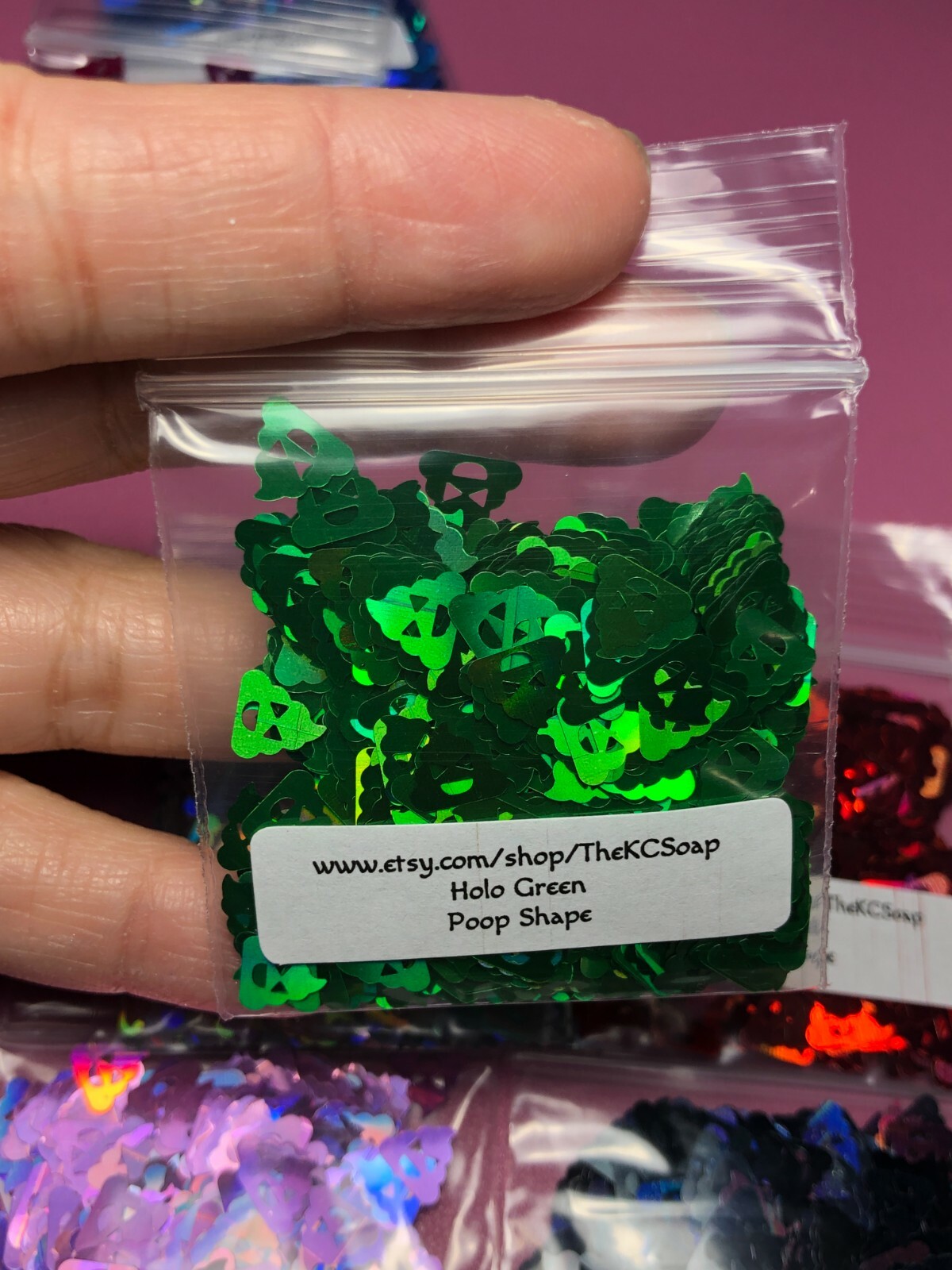 Solvent Resistant Holo Poop shape Glitter U Choose Color Nail Art Face Crafts