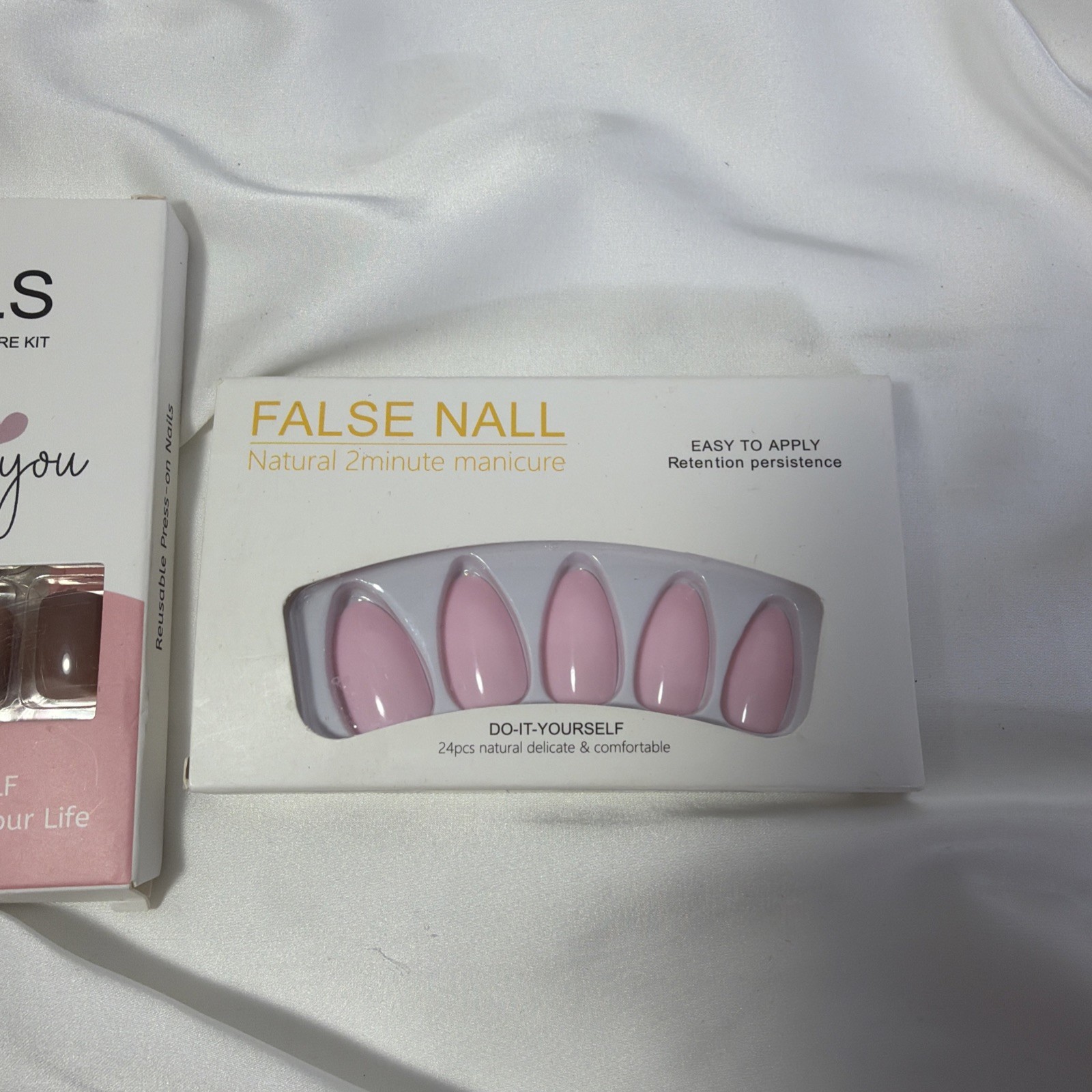 Nails Press-on Manicure Set Of 2 Reusable Easy To Apply Short Medium