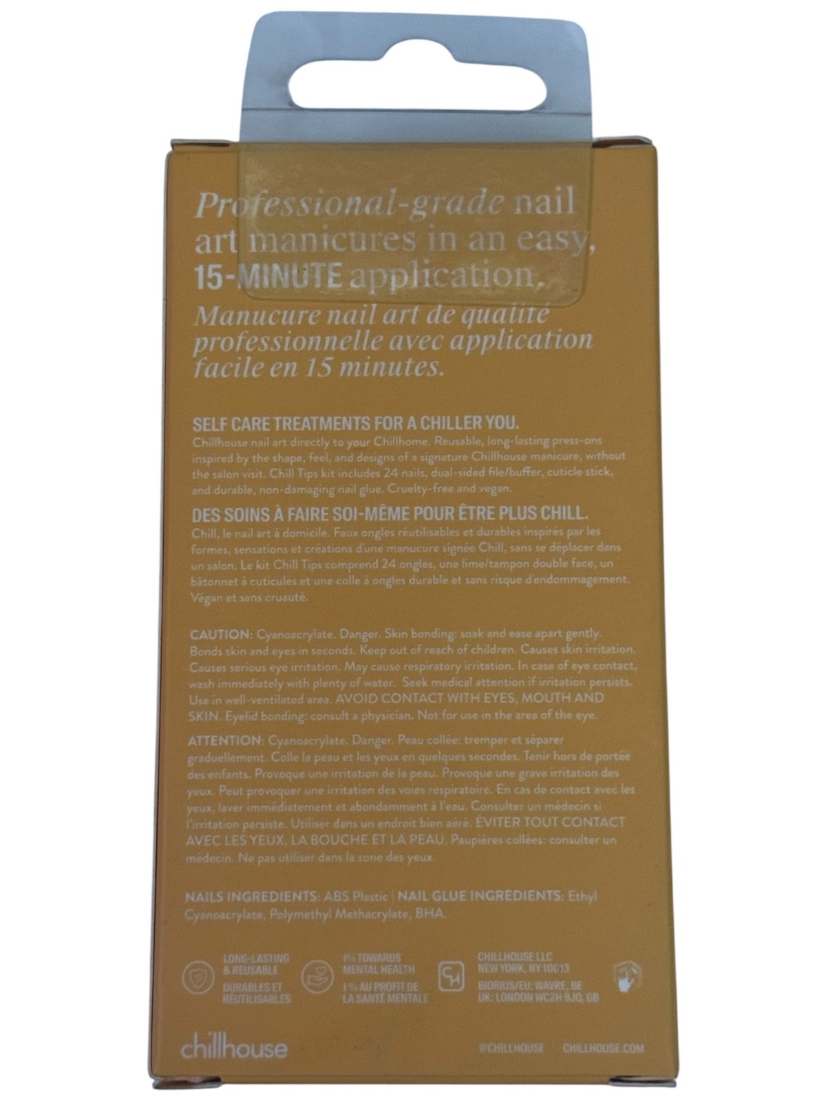 Chillhouse Chill Tips Born Day Nude Beige Press-On Nails 24 Medium Imperfect Box