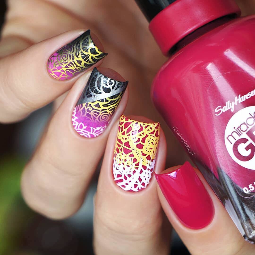 P068 Wrought Iron Roses Water Decals Sliders for Nail Art Design
