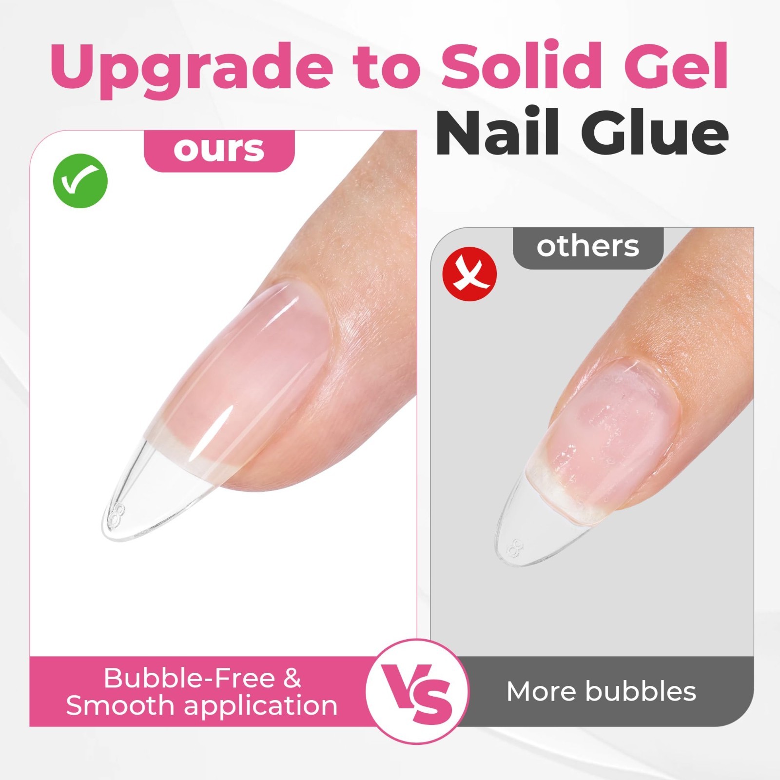 2Pcs 25g Solid Nail Glue Gel – UV/LED Cured, Strong Hold for Nail Tips & Extensi