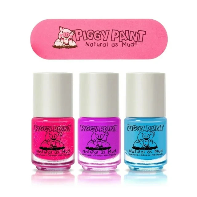 Piggy Paint 3-Piece Non-Toxic Nail Polish Kit for Kids, vegan & cruelty-free