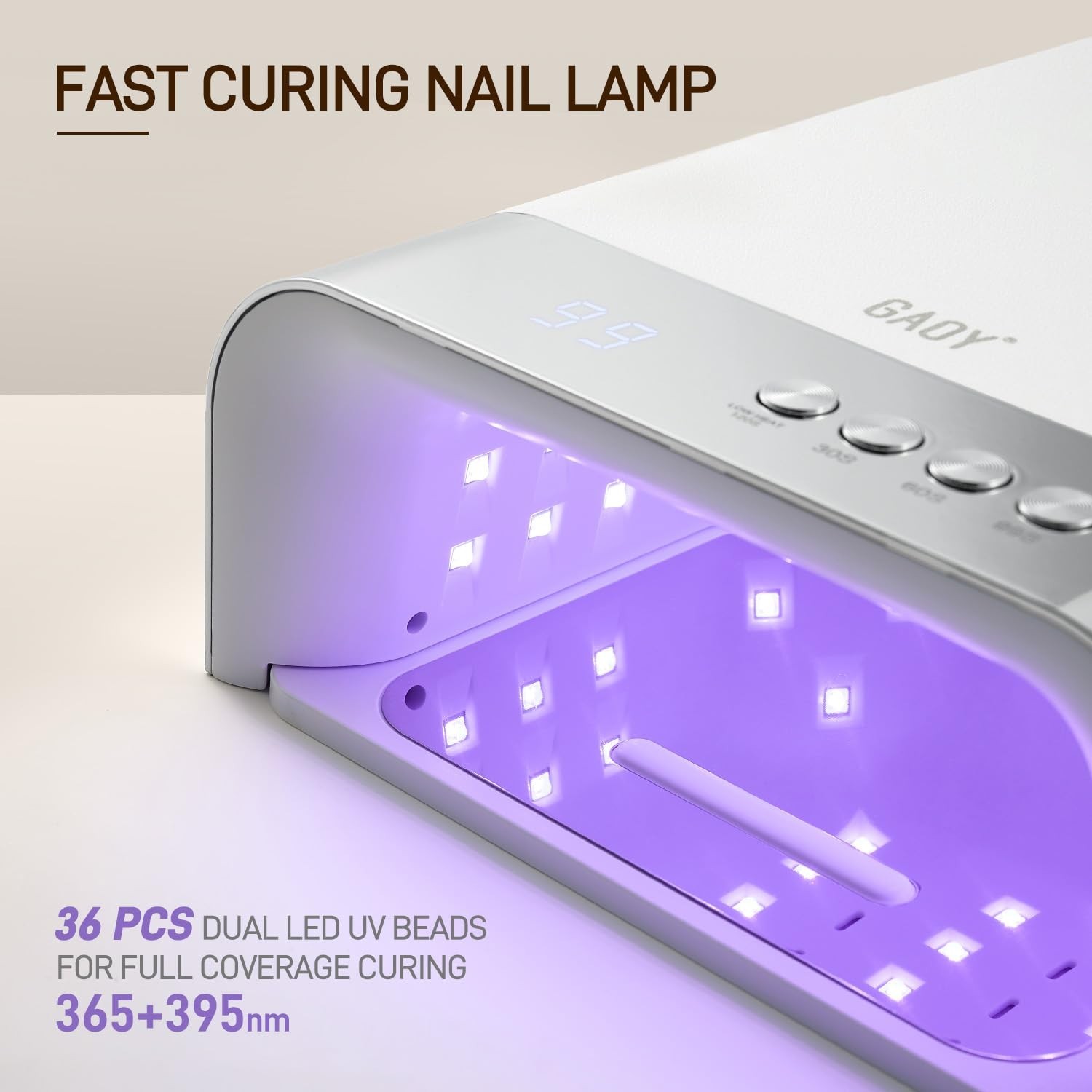GAOY Professional UV Nail Lamp, Big Cavity Design for Long Nails, 3… Fast Ship