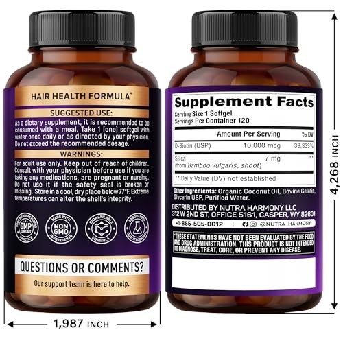 Biotin 10000mcg Supplement for Hair, Skin & Nails – Pharmaceutical Grade, Made