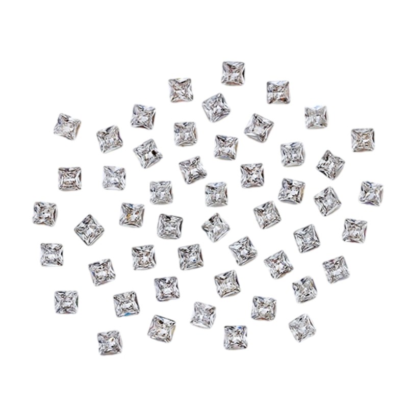 50pcs Square Pointed Bottom Rhinestones Eye Catching Nail Accessories for Women