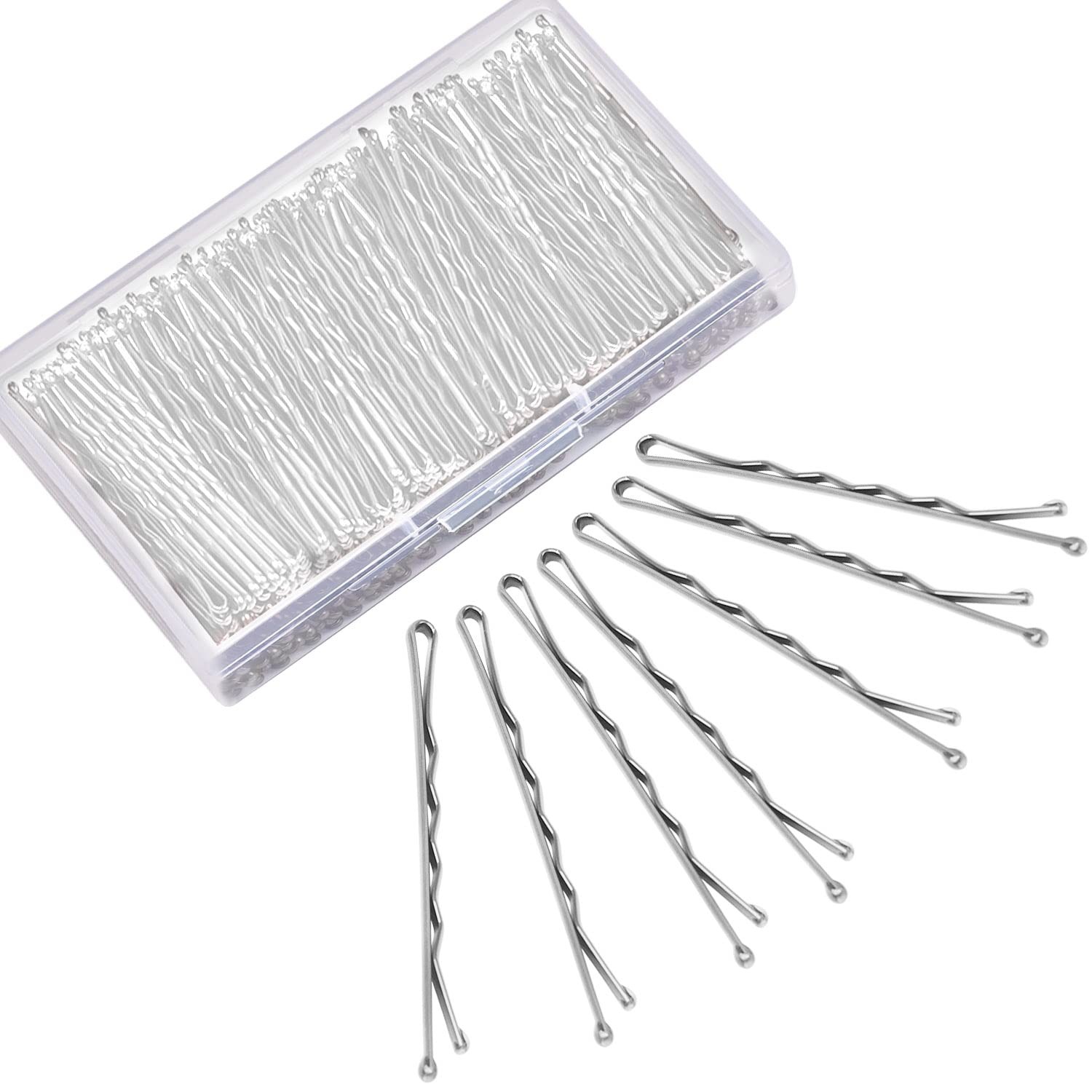 MORGLES 240PCS Silver Bobby Pins with a Box 2.2 Inches (2.2inch)