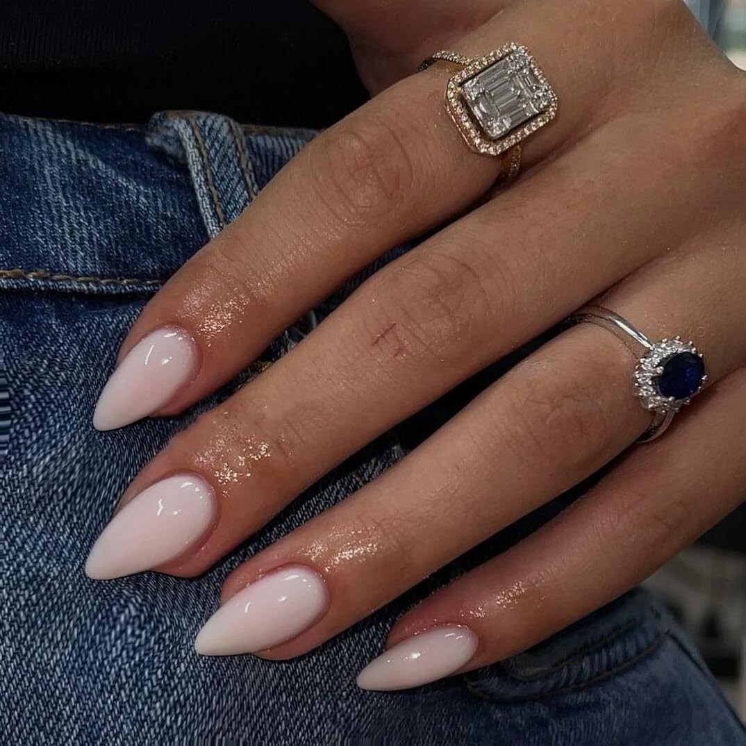 KQueenest Dusty Pink Press On Nails – Short Almond Acrylic Fake Nails for Women