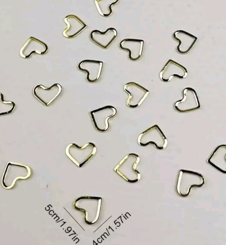 Lot 3 Styles 30 Pcs Silver Butterflies Gold Hearts Silver Hearts Nail Art Charms