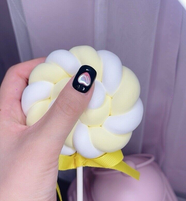 Black and White Kuromi Short Press On Nails (#065)