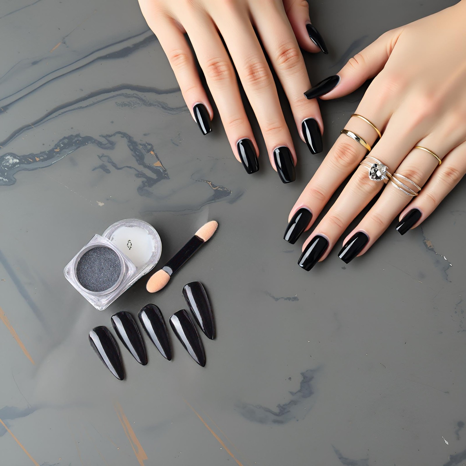 Chrome Nail Powder Mirror Effect Metallic Pigment Set