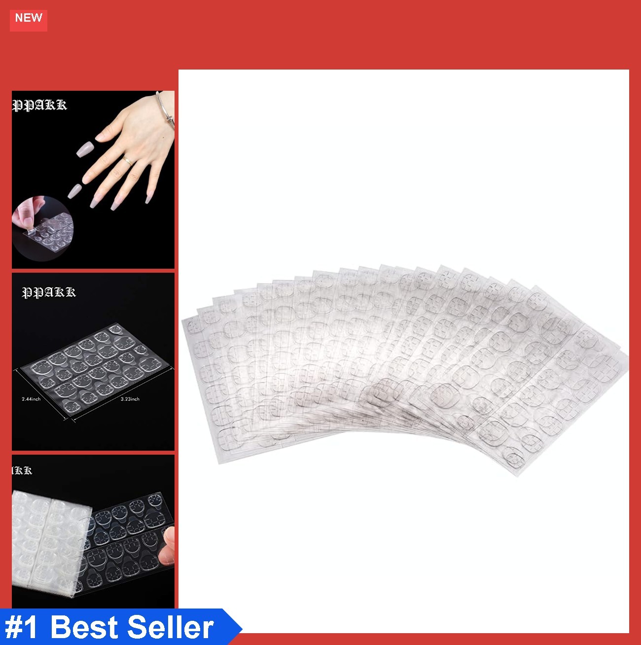 Nail Adhesive Tabs 240pcs Double Sided Stickers Clear Press On Nail Glue Sheets