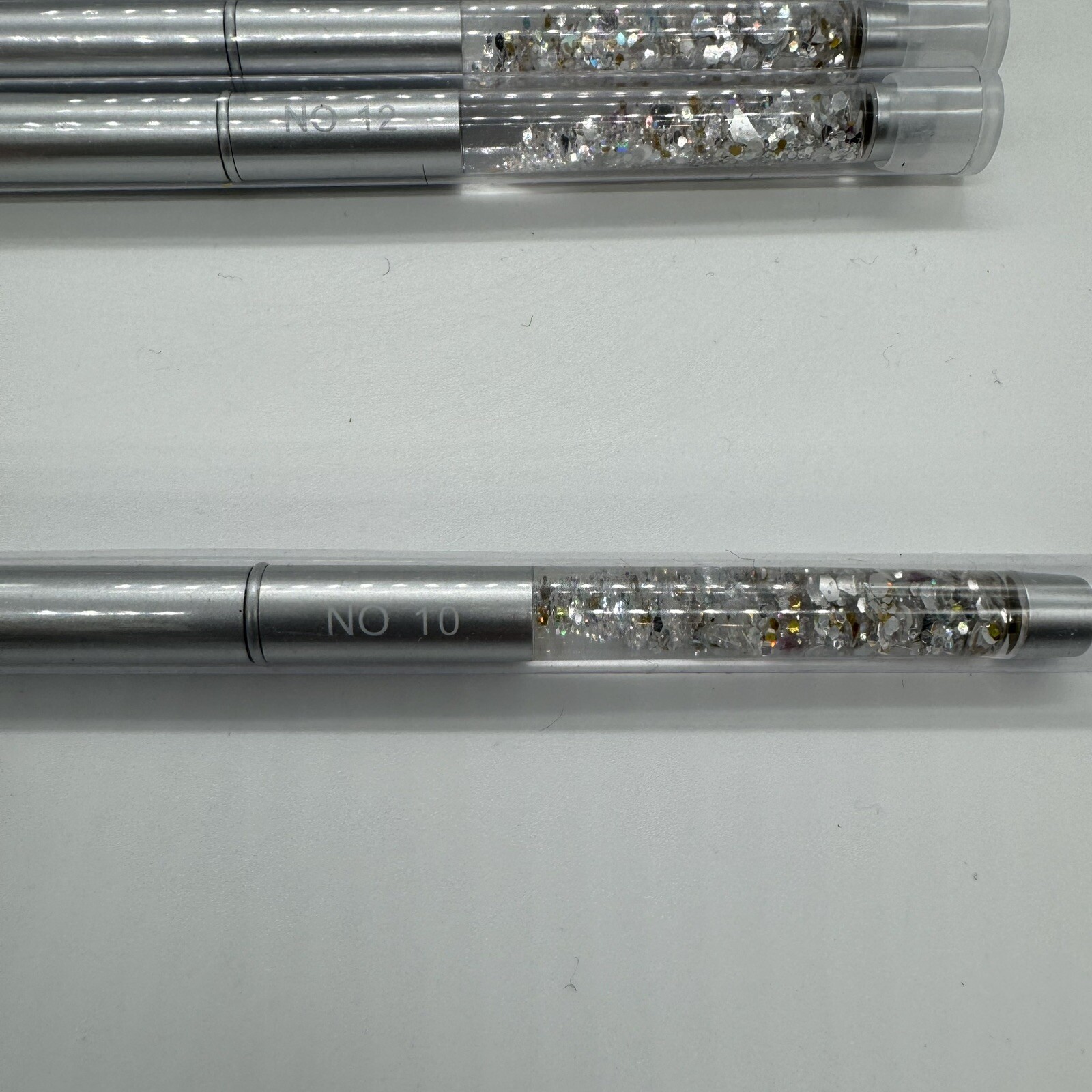 Acrylic Nail Brush Set 4 Pieces Saviland Kolinsky Sizes 6/10/12/14 Glitter NEW