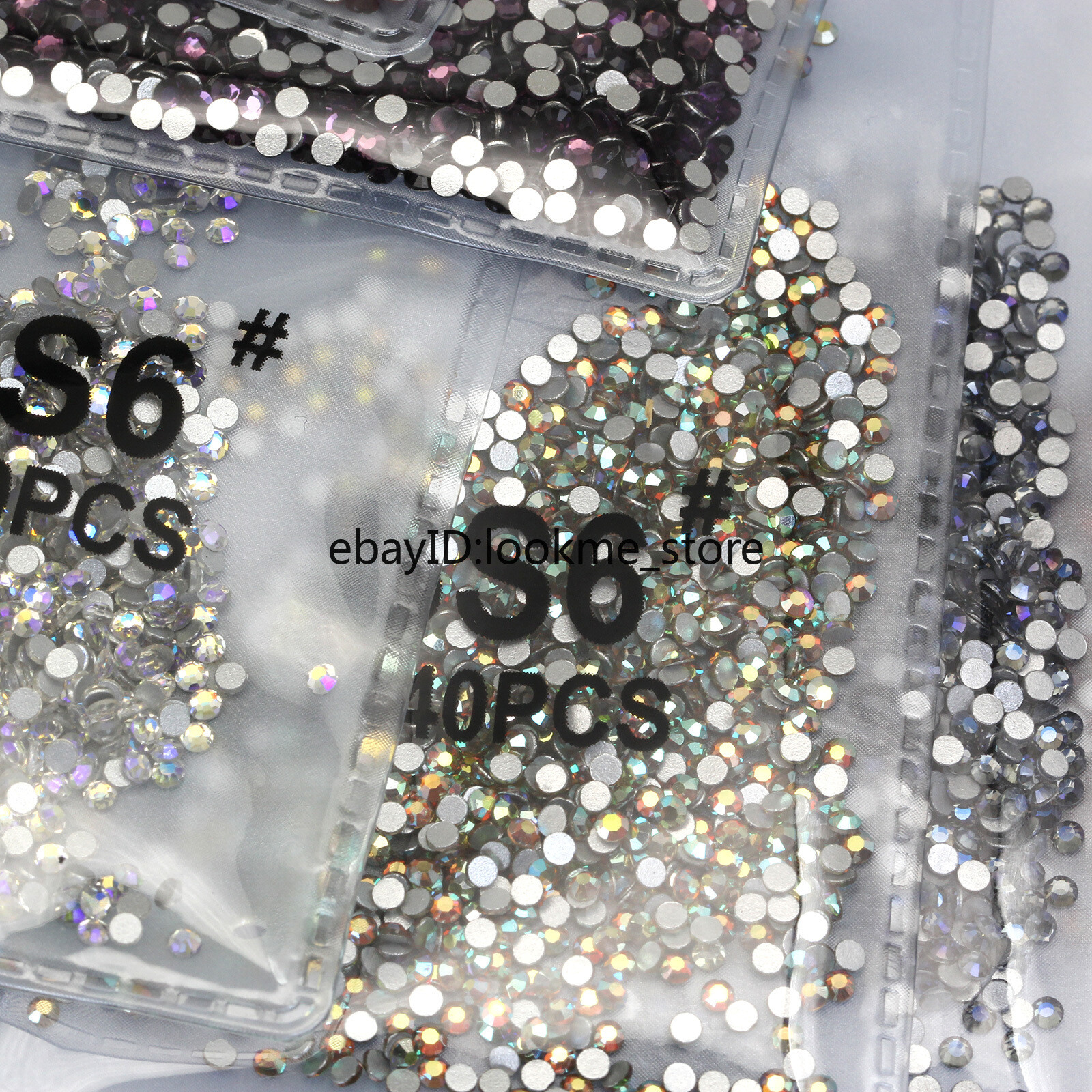 1440pcs 2 mm (ss6) Crystal Glass Rhinestones Flatback Gems Nail Art Crafts Decor