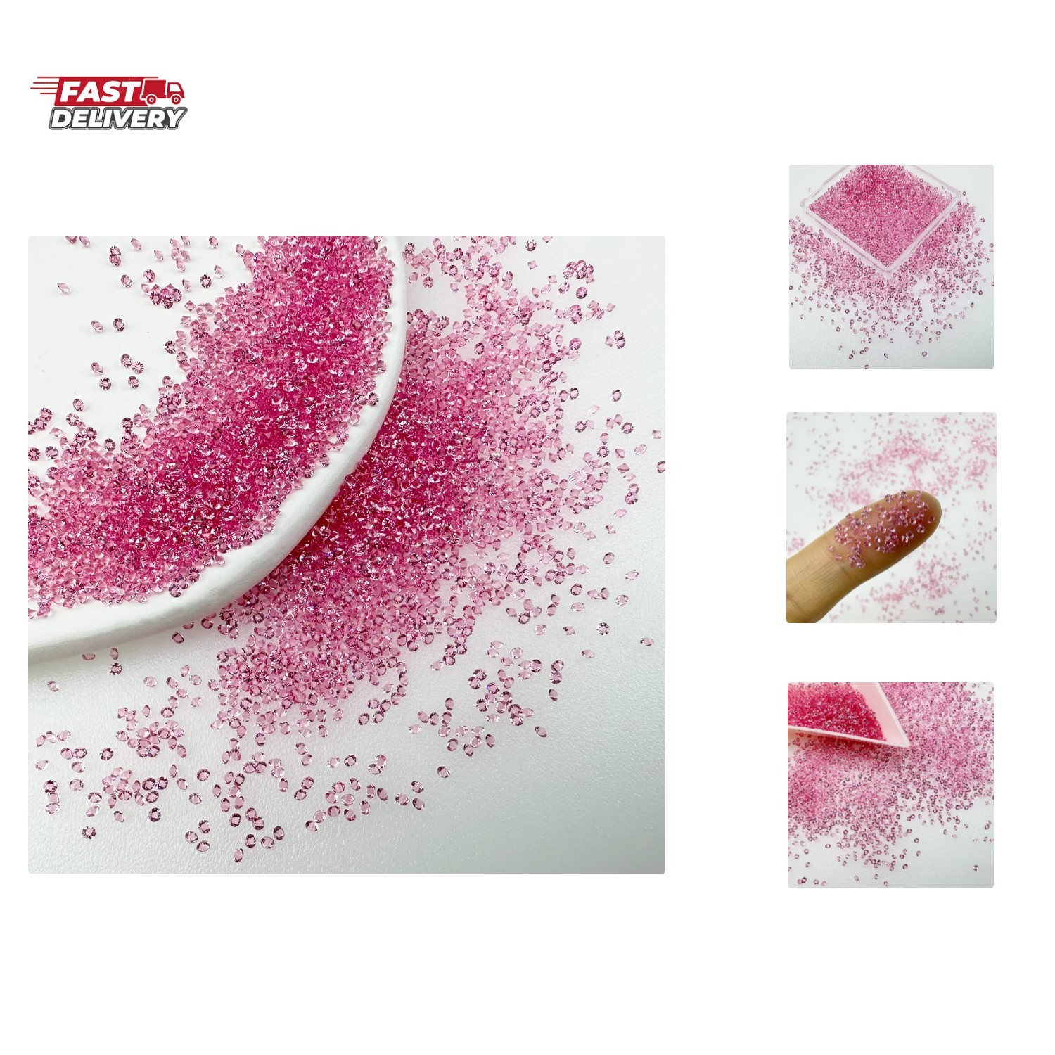 8000 Light Pink Micro 1.2mm Pixie Crystals – Nail Rhinestones & Sugar Nails