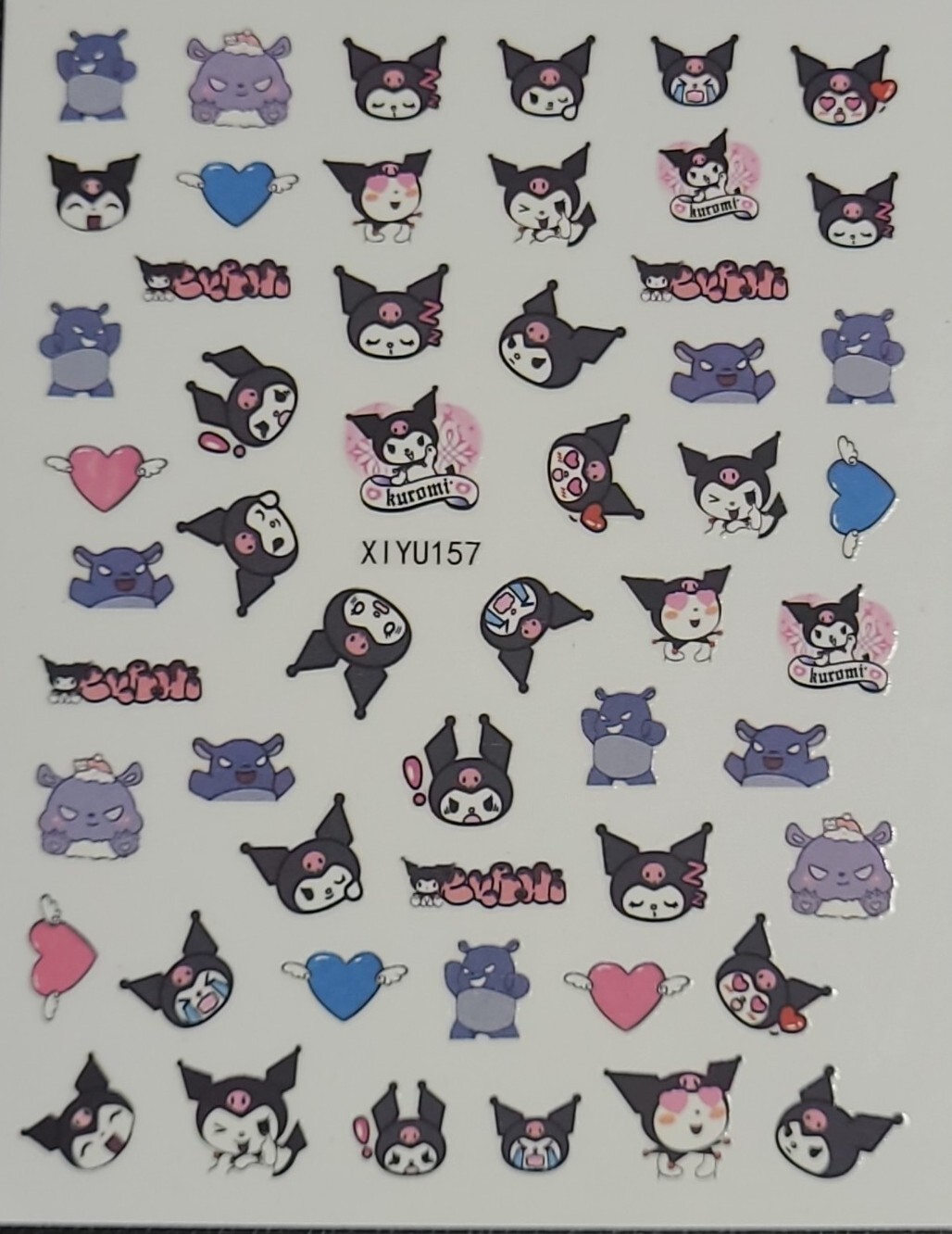 Kuromi Hello Kitty Nail Art Stickers