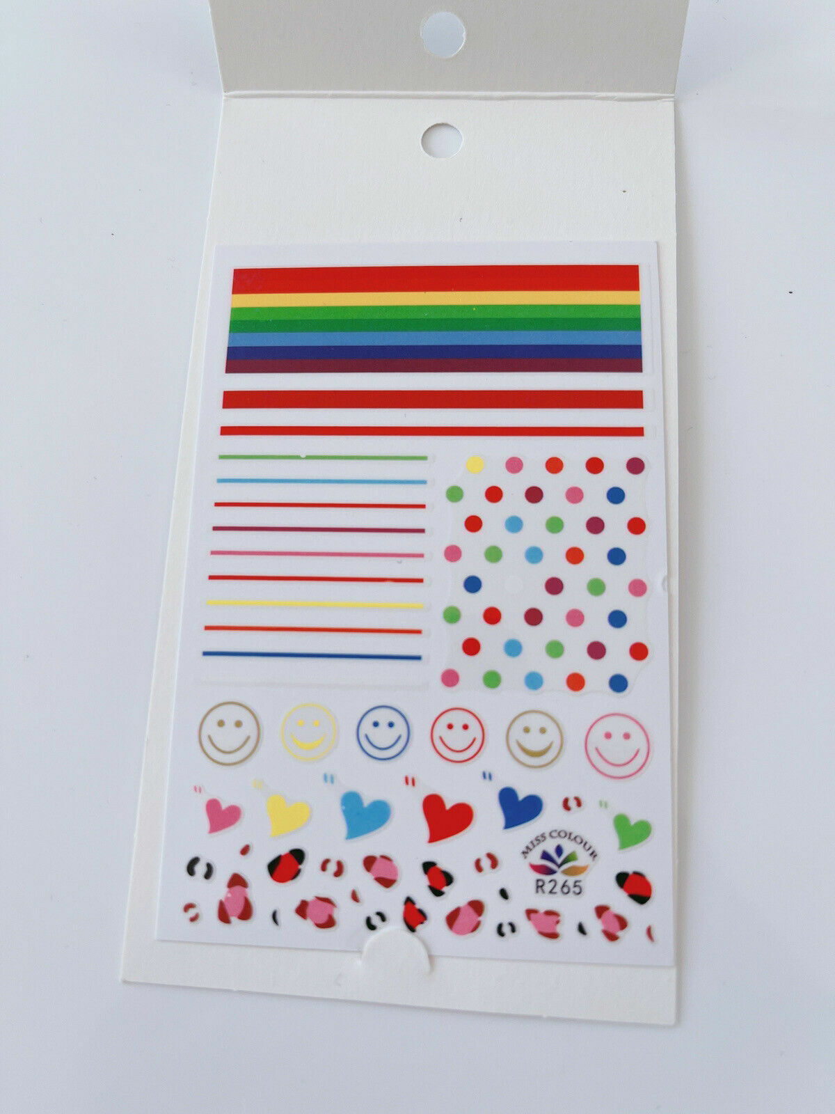 1 DIY Adhesive Nail Art Flowers or Rainbow Sticker Seal Manicure Tape Decals