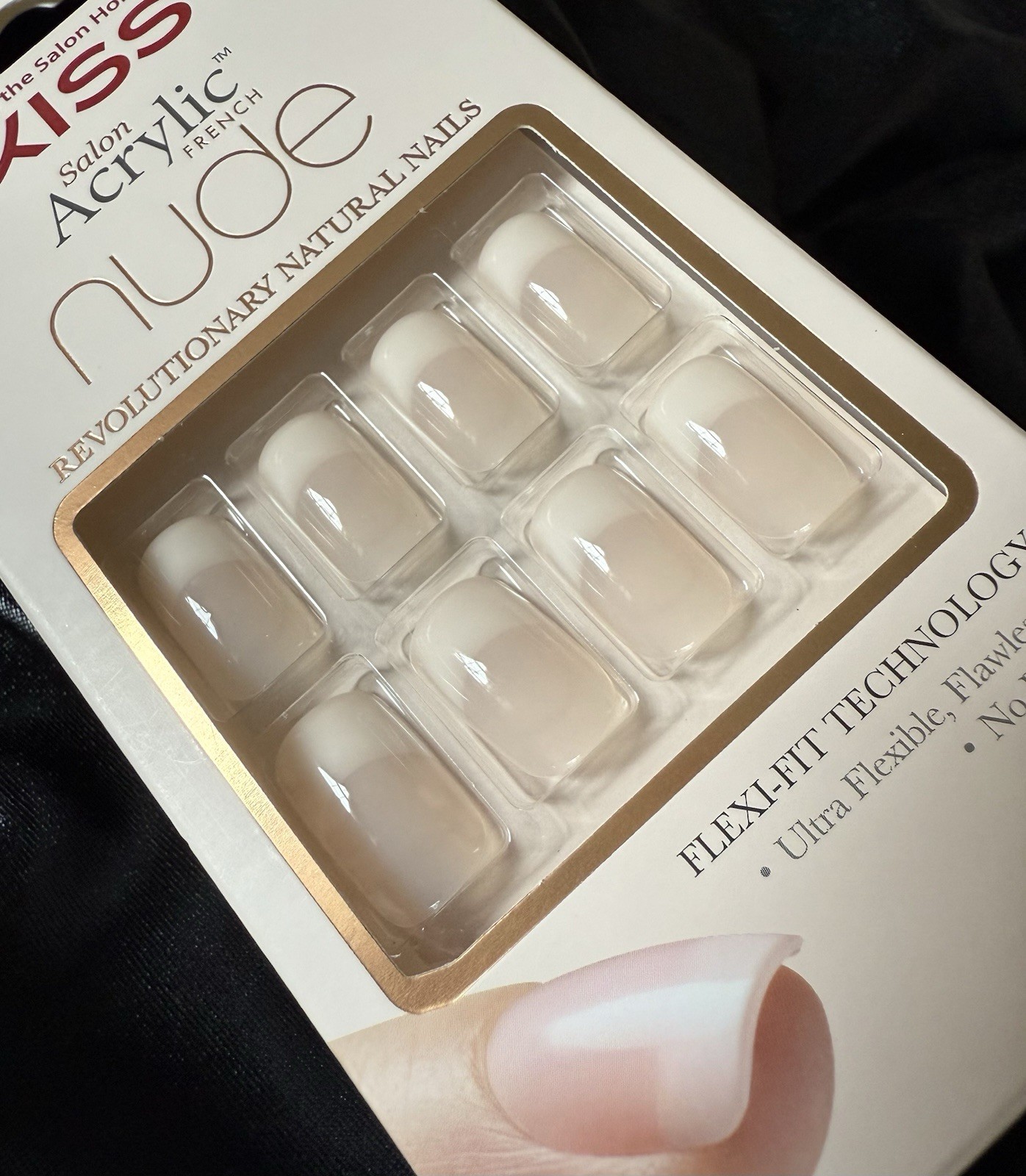 Kiss Press On Nails, Salon Acrylic Nude French~Includes Free Gifts❣️