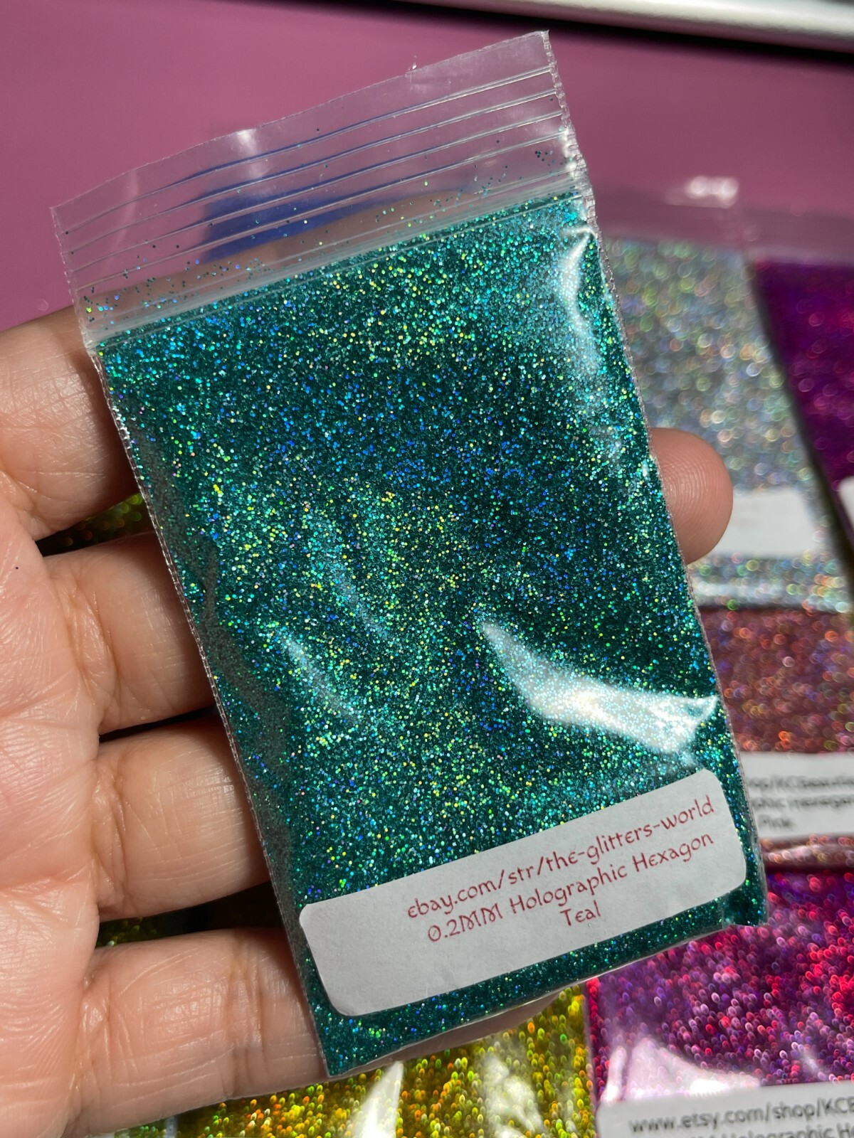 0.2MM Holographic Hexagon fine glitter You Choose Color Nail Art USA