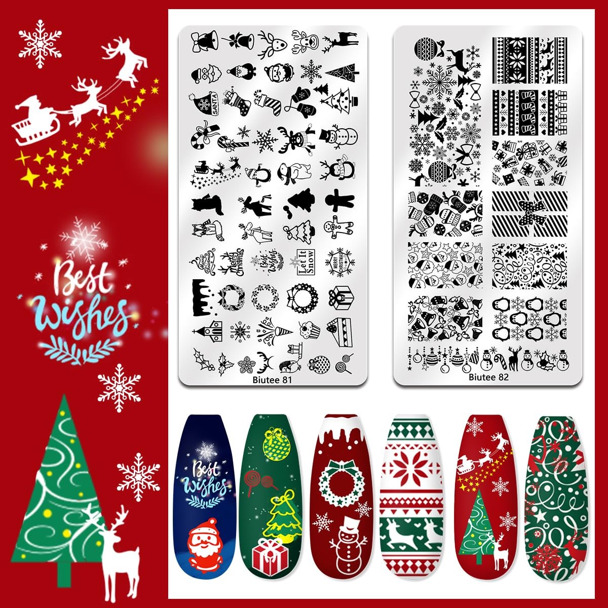 Biutee Nail Stamping Plate Set 12Pcs Nail Art Stamping Plates Nail Stamping K…