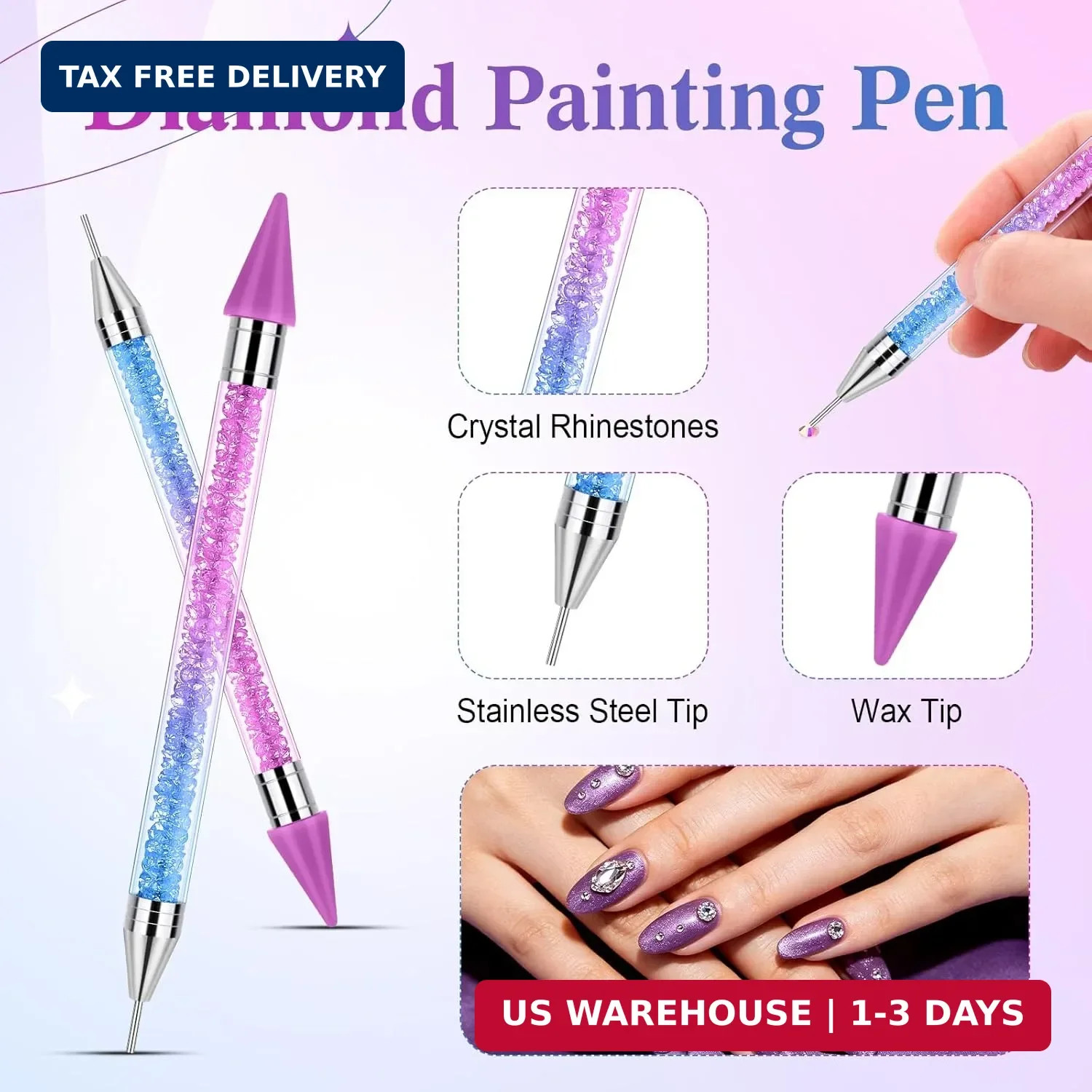 Tatuo Rhinestone Picker Tool Set Wax Pen for Rhinestones Diamond Art Painting Du