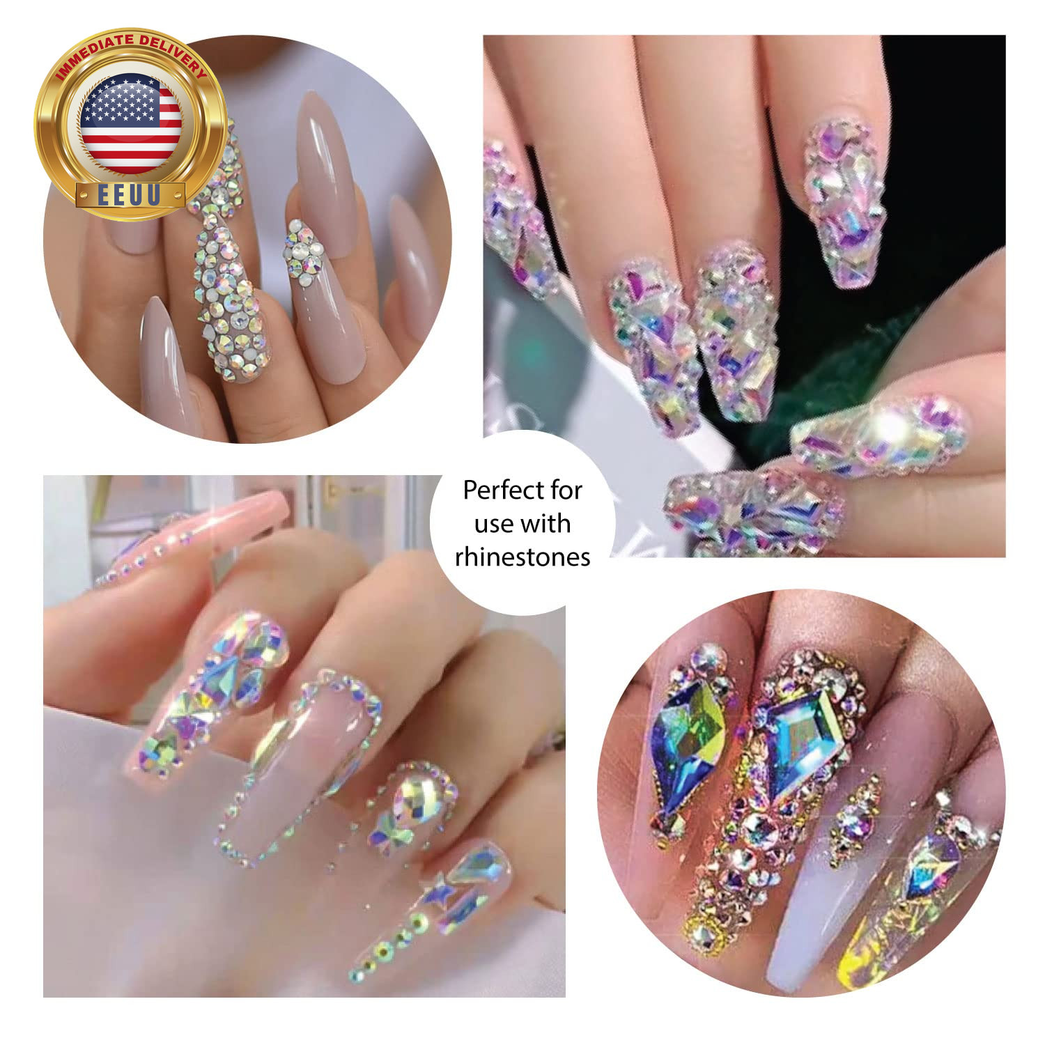 Nail Glue for Acrylic Nails and Nail Decorations, Long Lasting Professional Supe