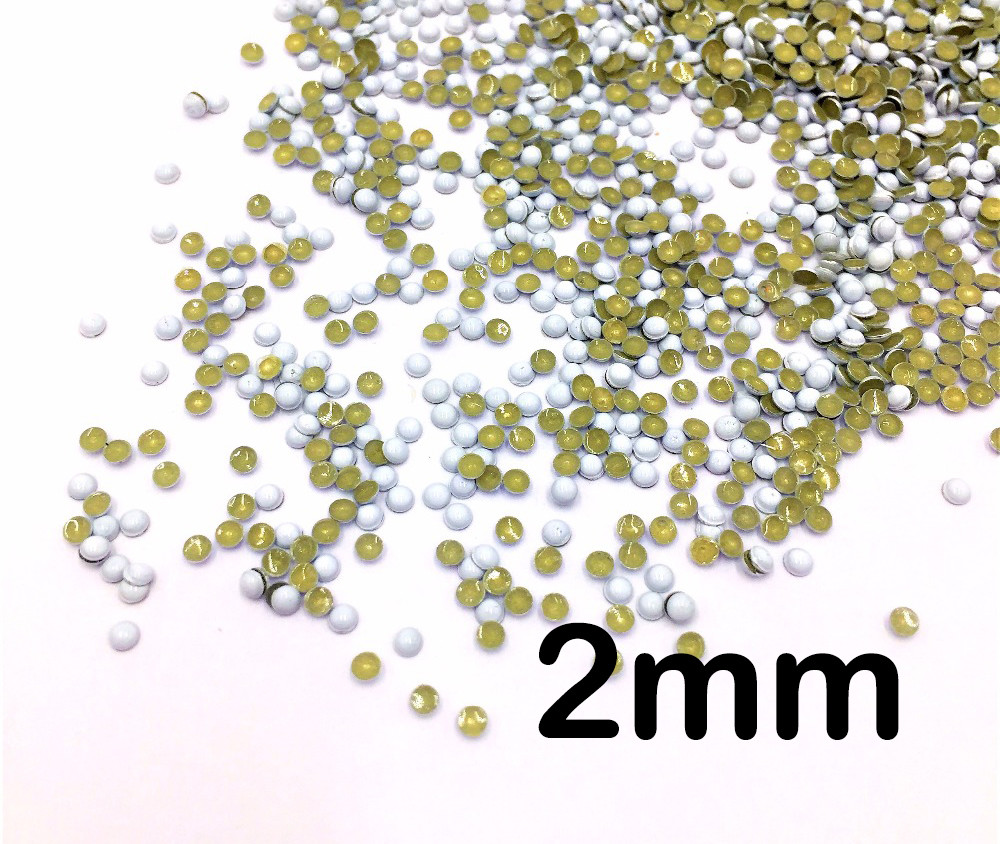 500 round half 2mm metal 3D nail art decoration rhinestone studs accessories