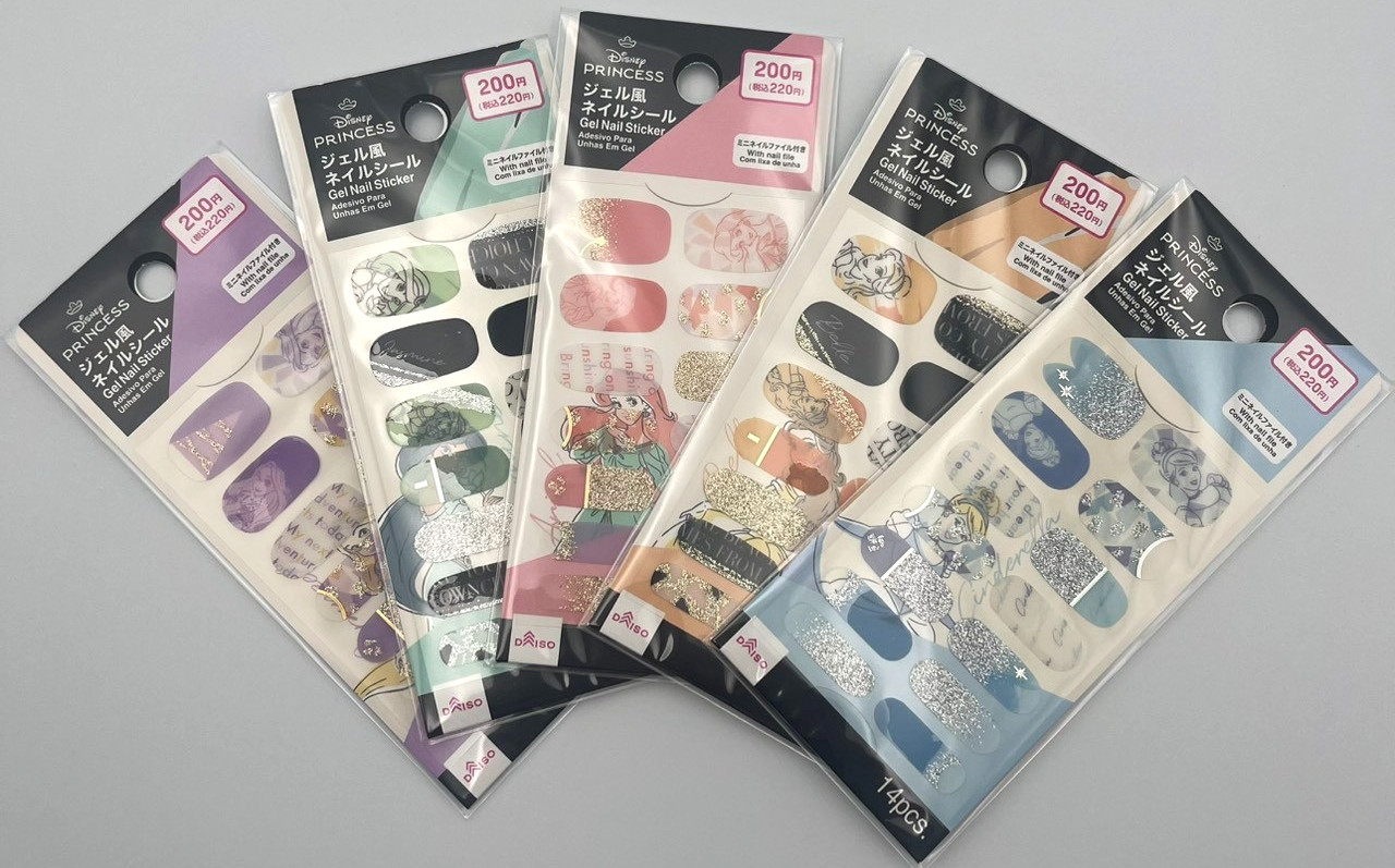 Disney Princess Gel Nail Stickers 5 Designs Set Japan Ariel Belle Elsa