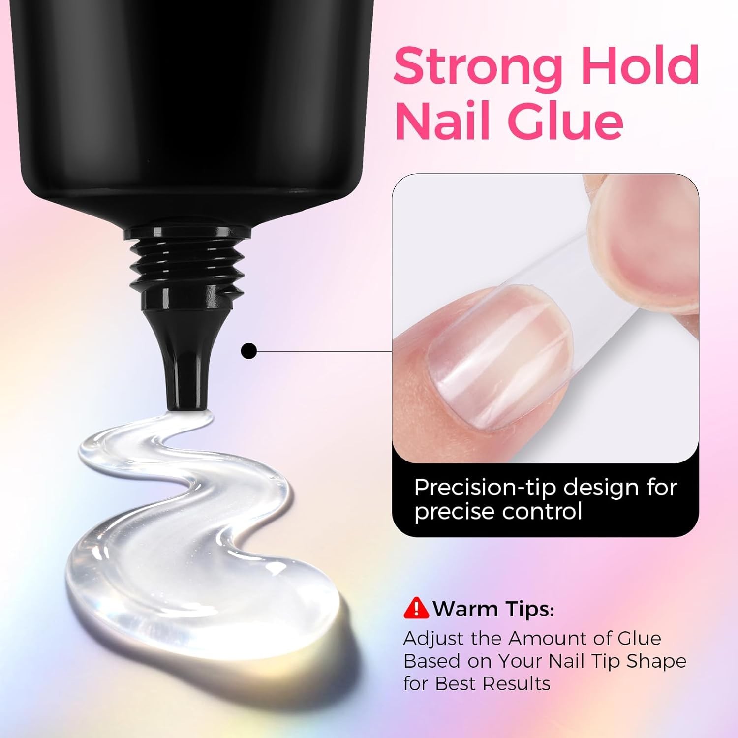 30ML Strong Nail Glue for Press On Nail Tips, Glue Gel for False Nails Fake A…