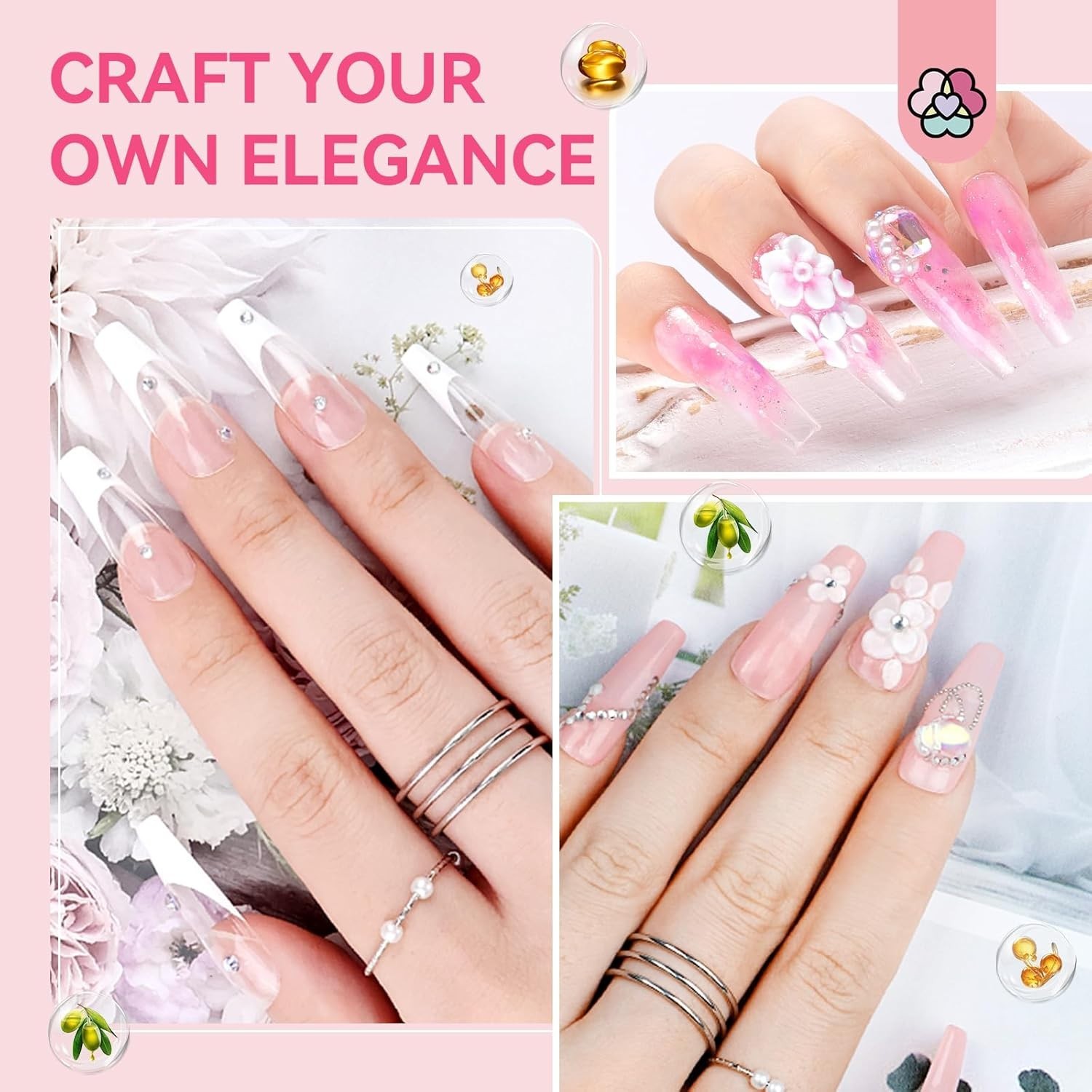 Paquete De Uñas Acrilicas Kit De Esmalte Profesional Para Pinceles Set Rutilar