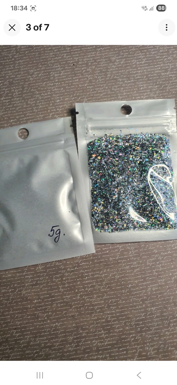 5g small silver holographic flakes small cut for crafts