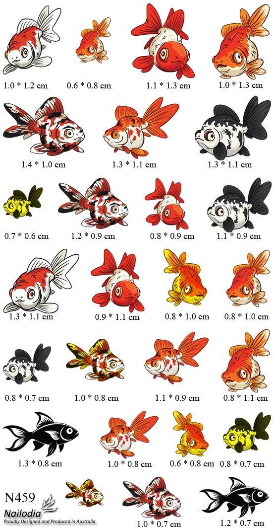 Goldfish Koi Nail Art Decal Sticker Water Transfer Slider