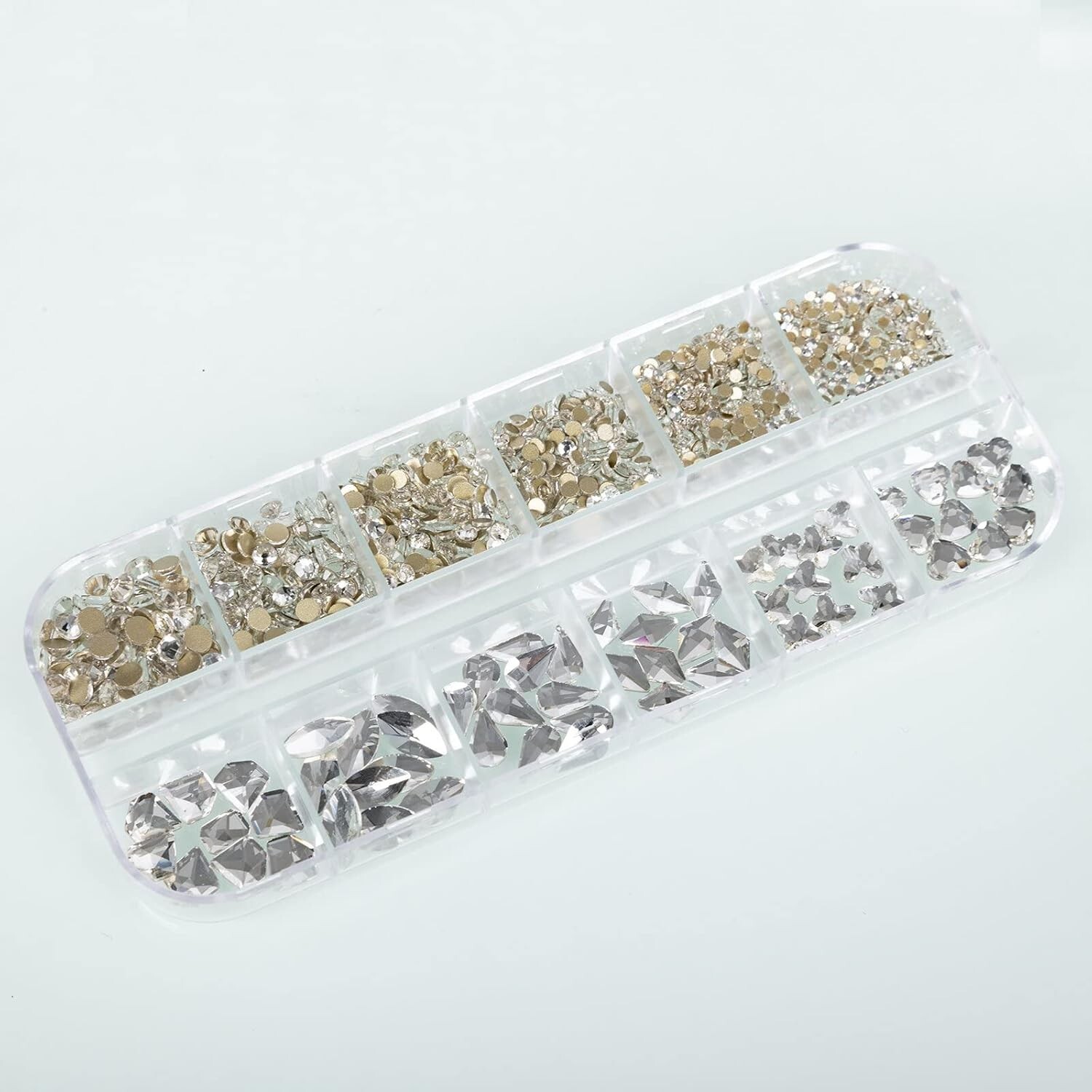 Diamantes de imitación para decoración de uñas, gemas para uñas con parte